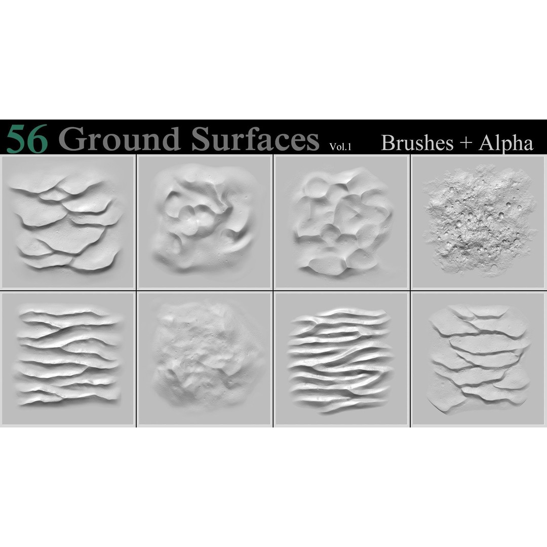 Ground Surfaces 3D Model – High-Res Texture Brushes for ZBrush - View 15