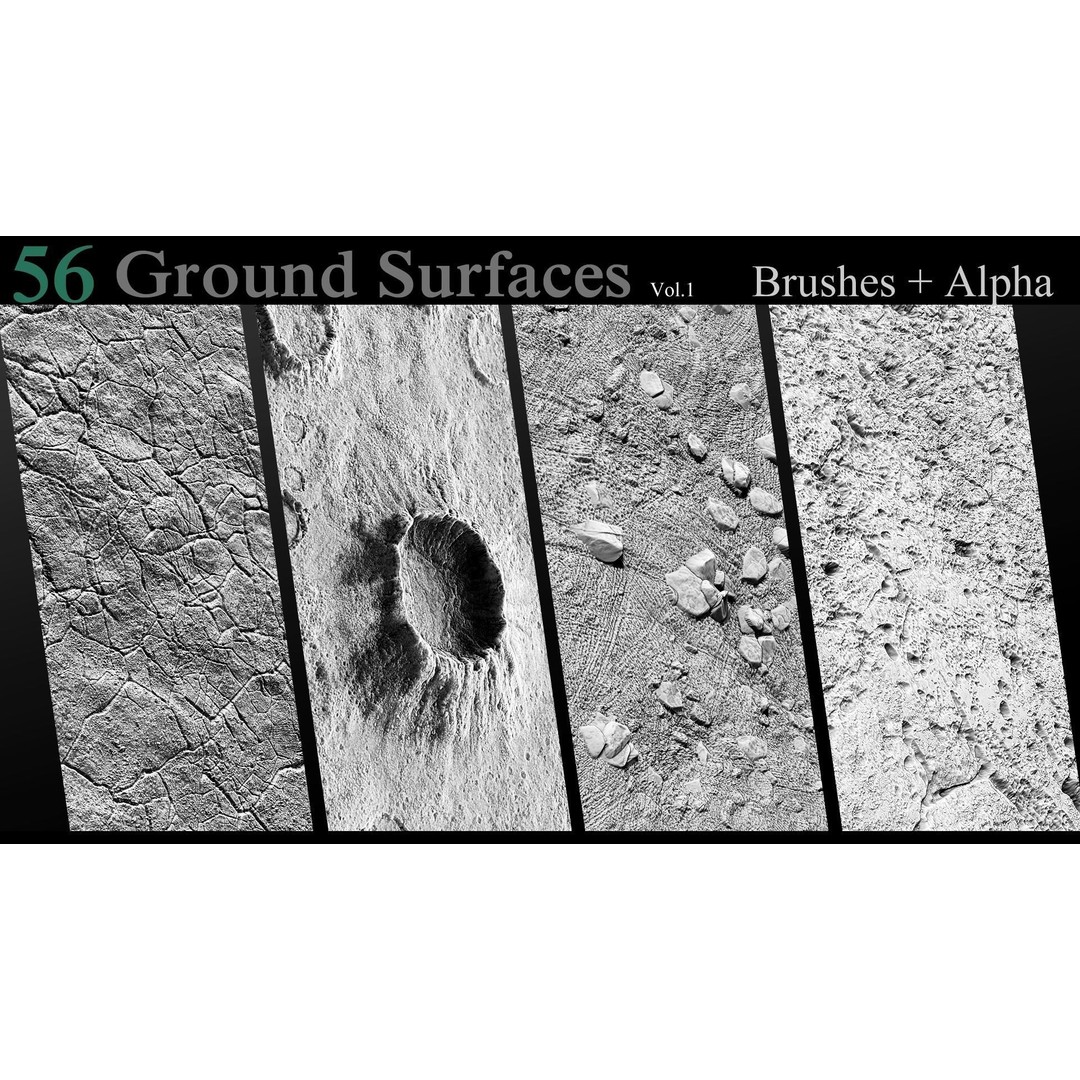 Ground Surfaces 3D Model – High-Res Texture Brushes for ZBrush - View 4