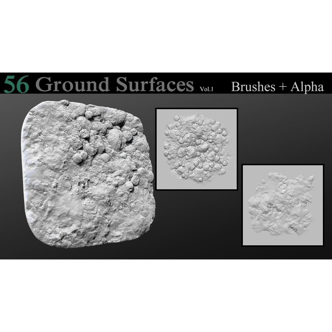 Ground Surfaces 3D Model – High-Res Texture Brushes for ZBrush - View 6