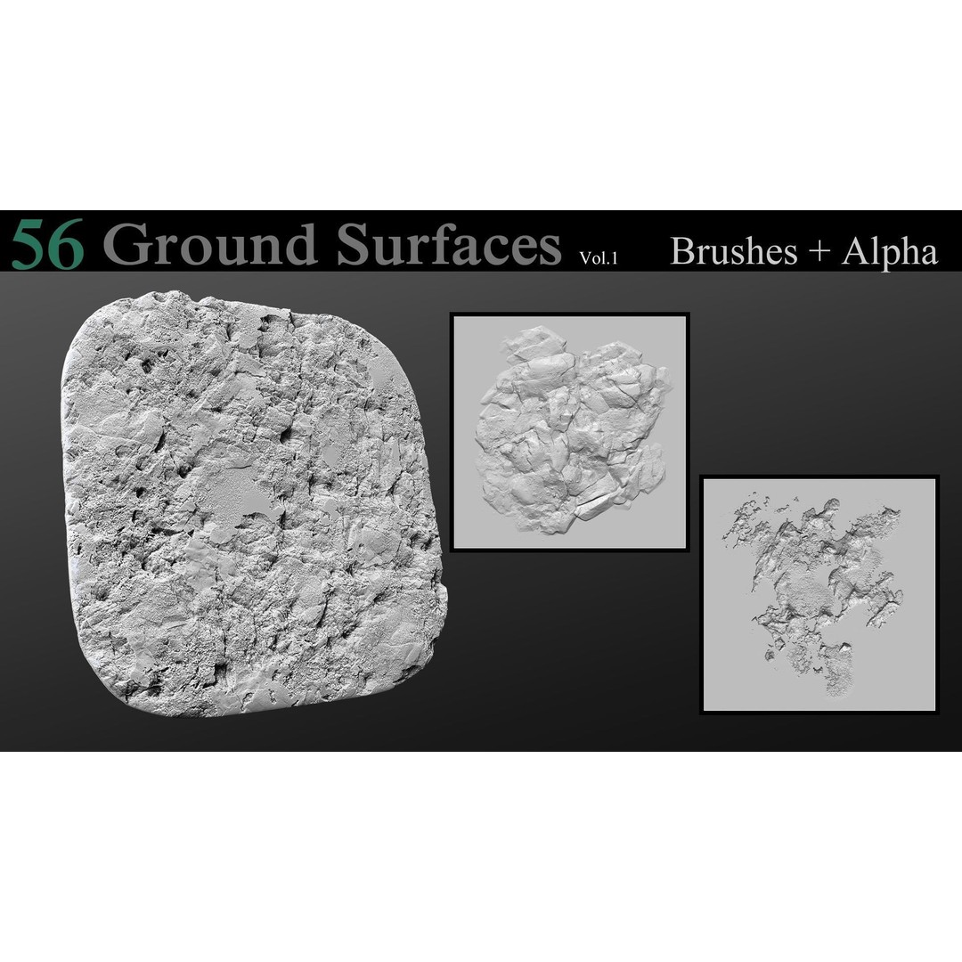 Ground Surfaces 3D Model – High-Res Texture Brushes for ZBrush - View 7