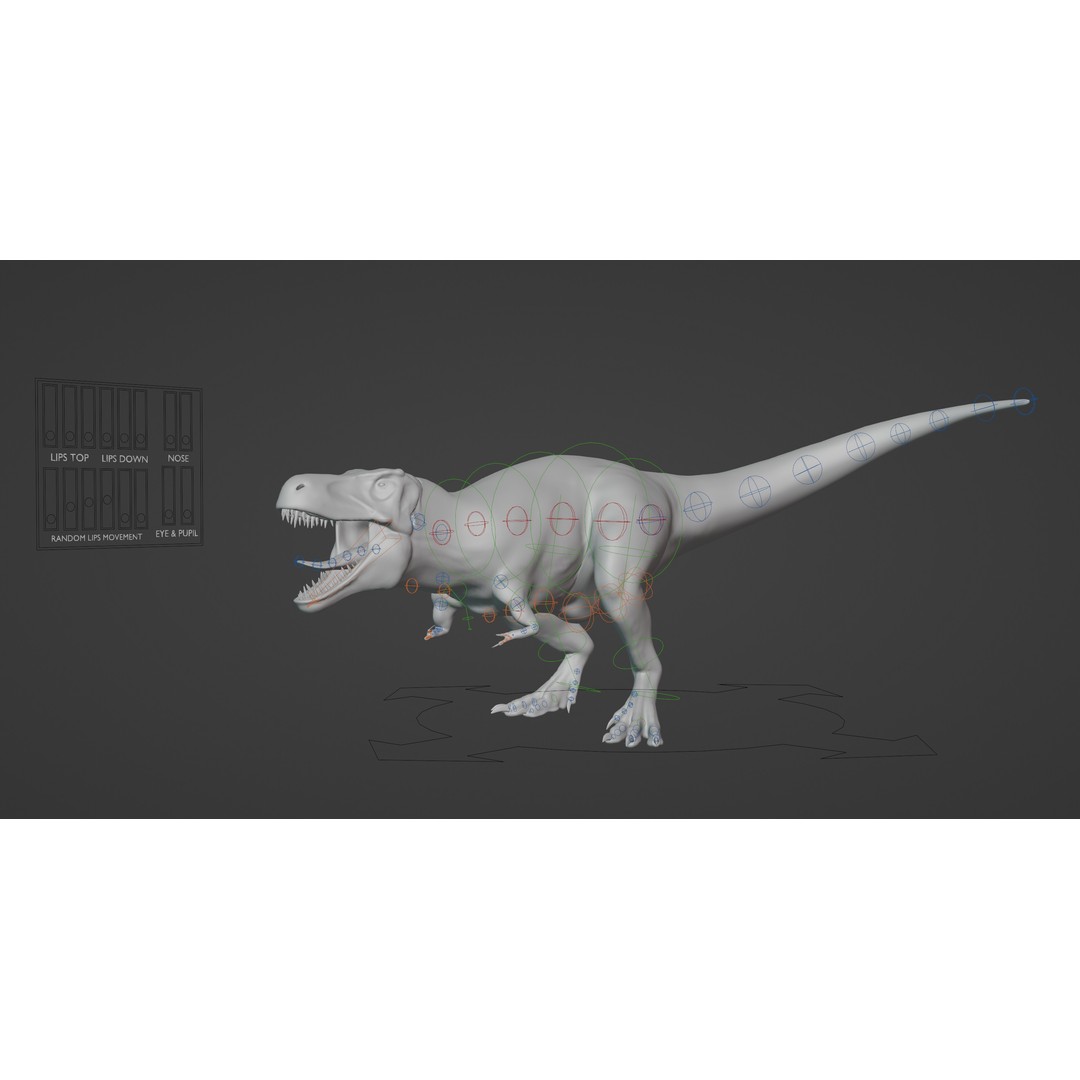 Tyrannosaurus Rex 3D Model – Low Poly Rigged Dinosaur Asset, FBX, OBJ - View 15