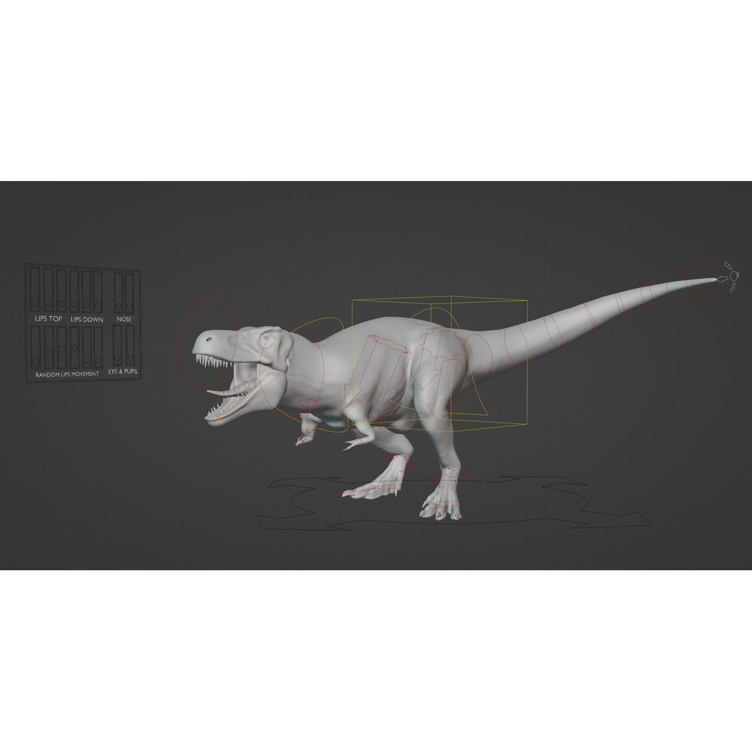 Tyrannosaurus Rex 3D Model – Low Poly Rigged Dinosaur Asset, FBX, OBJ - View 16