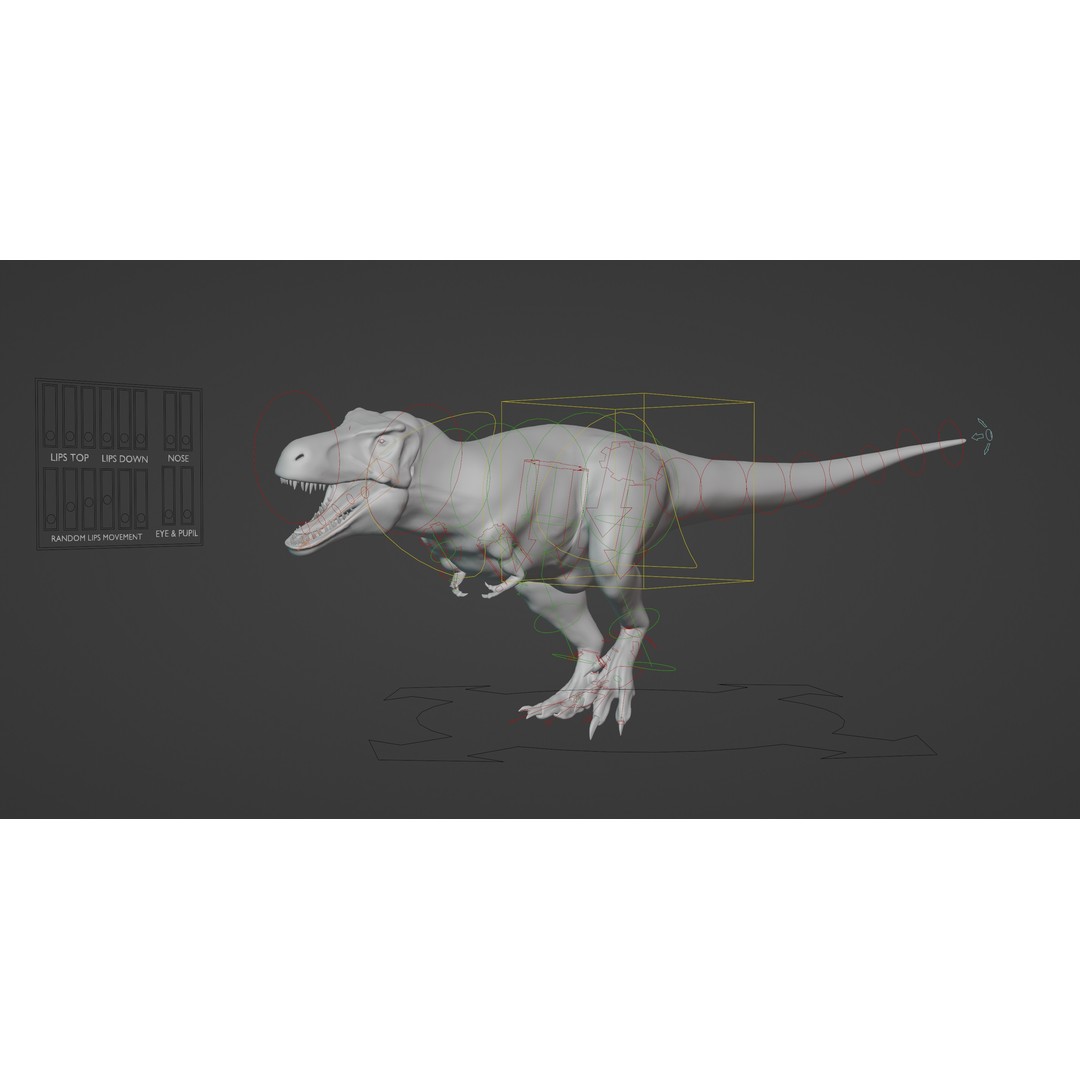 Tyrannosaurus Rex 3D Model – Low Poly Rigged Dinosaur Asset, FBX, OBJ - View 17