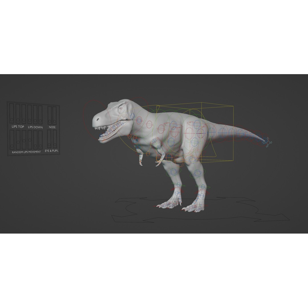 Tyrannosaurus Rex 3D Model – Low Poly Rigged Dinosaur Asset, FBX, OBJ - View 18