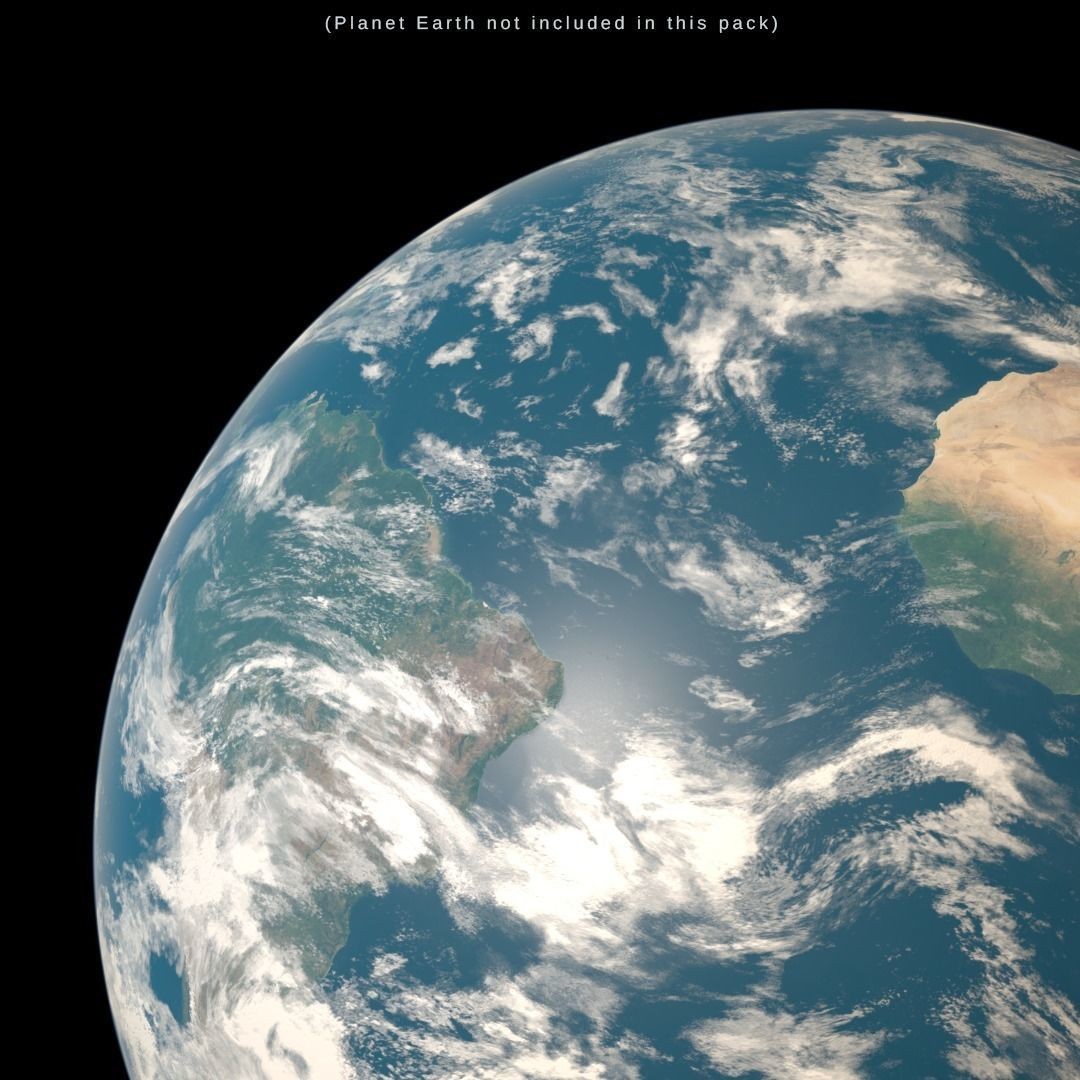 Cloud Map Pack 3D Model – Low Poly 16K Textures for Space - View 34