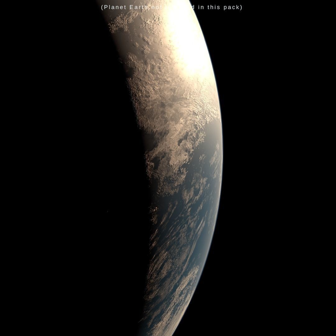 Cloud Map Pack 3D Model – Low Poly 16K Textures for Space - View 36