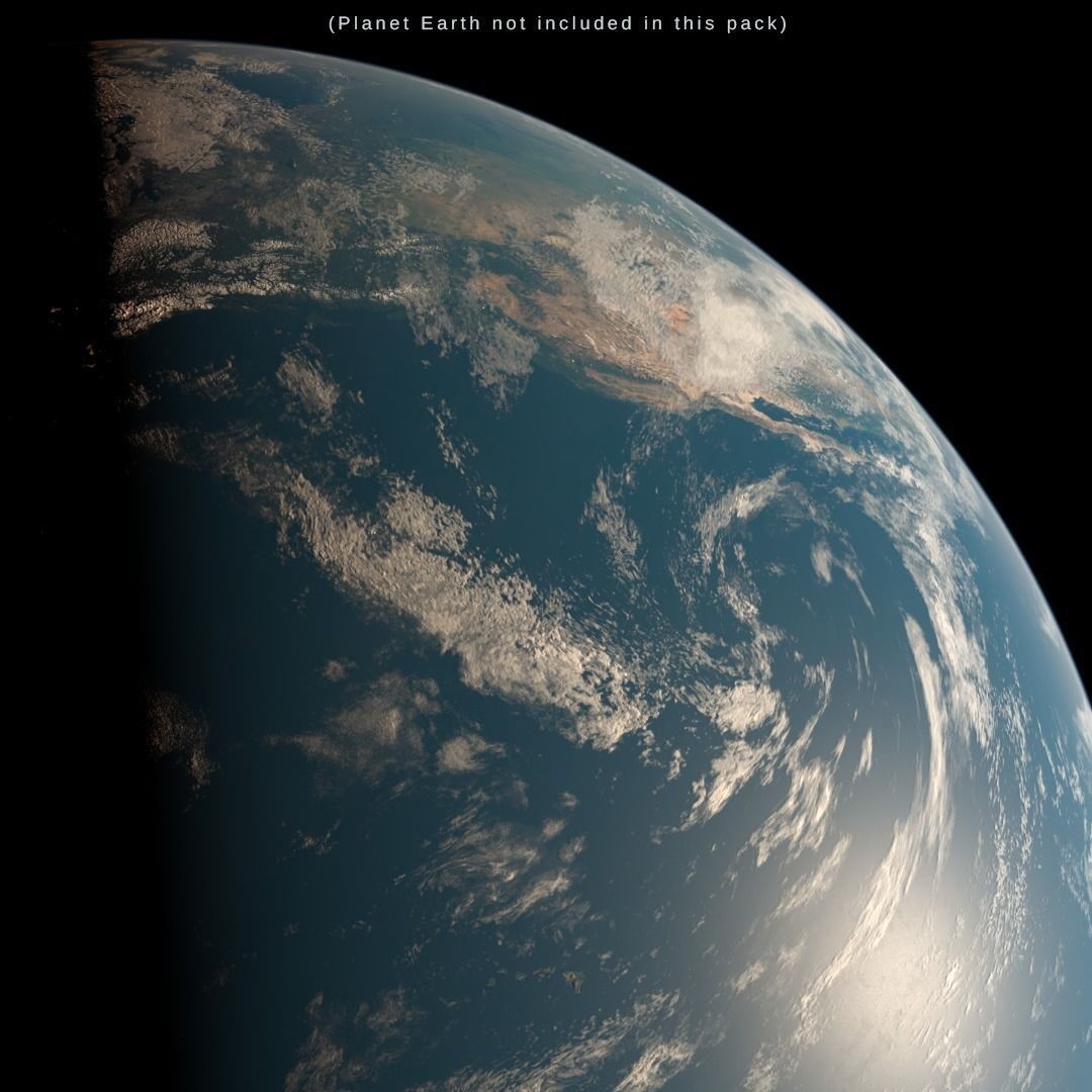Cloud Map Pack 3D Model – Low Poly 16K Textures for Space - View 37