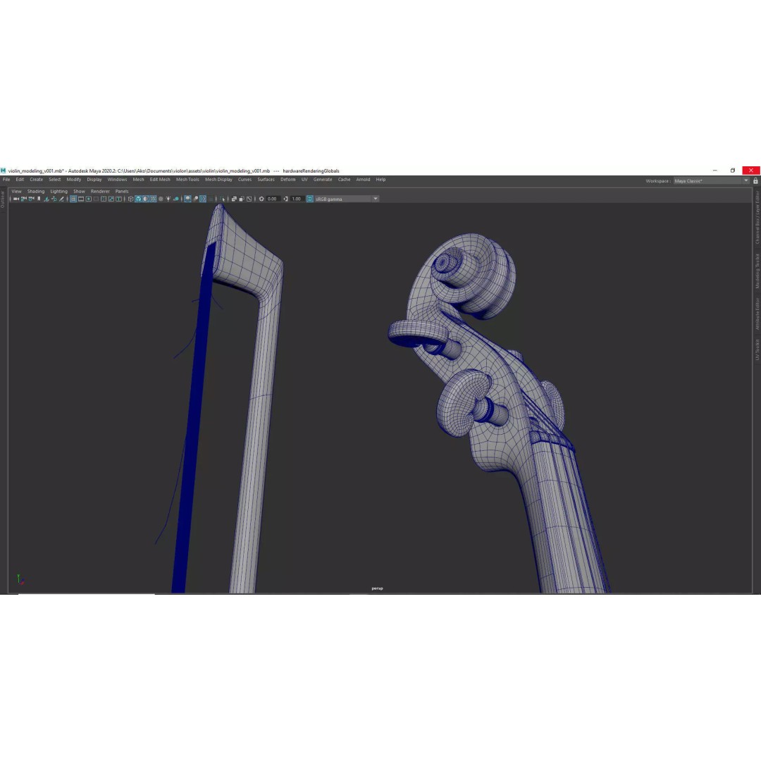 Violin 3D Model – High Quality PBR Textures, FBX & OBJ Formats