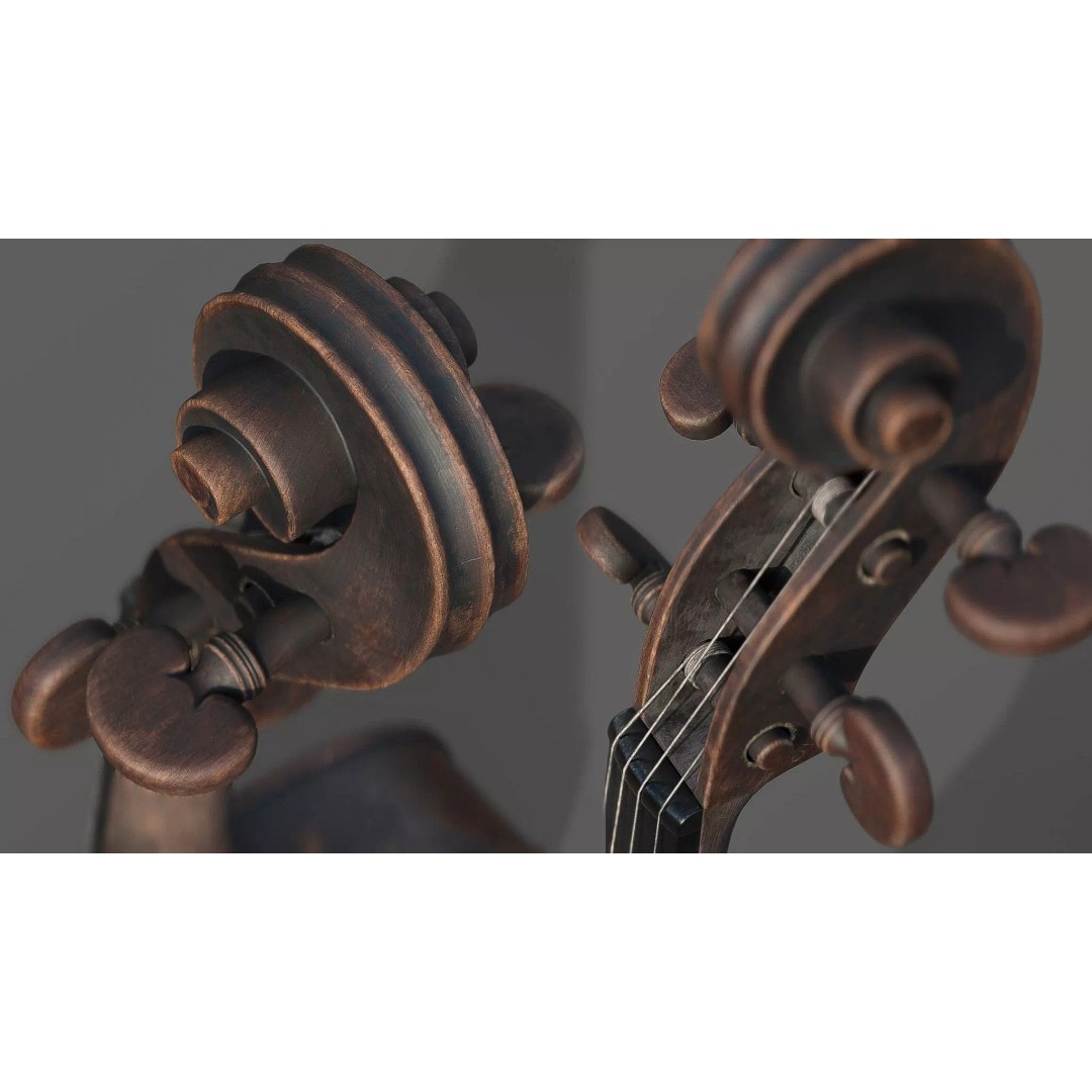 Violin 3D Model – High Quality PBR Textures, FBX & OBJ Formats - View 14