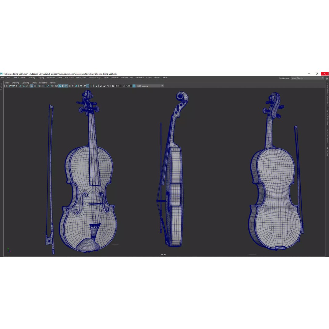 Violin 3D Model – High Quality PBR Textures, FBX & OBJ Formats - View 16
