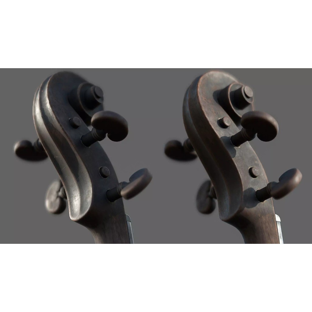Violin 3D Model – High Quality PBR Textures, FBX & OBJ Formats - View 4