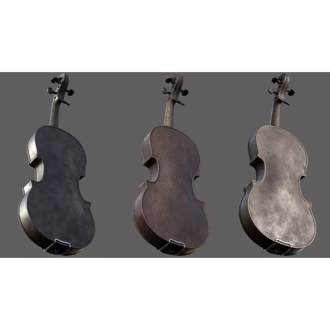 Violin 3D Model – High Quality PBR Textures, FBX & OBJ Formats - View 7