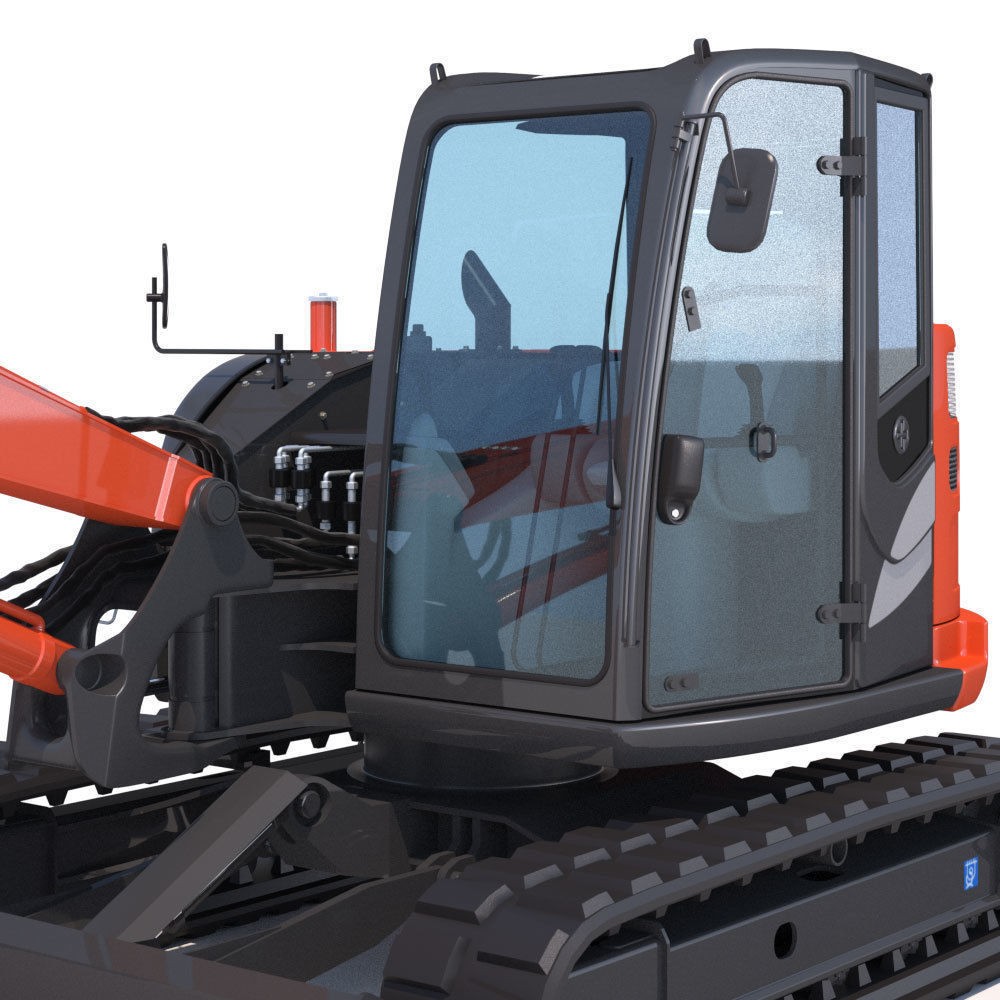 Hitachi ZX85USB Compact Excavator 3D Model – High Poly PBR Asset, FBX - View 10