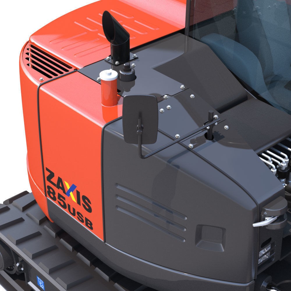 Hitachi ZX85USB Compact Excavator 3D Model – High Poly PBR Asset, FBX - View 16