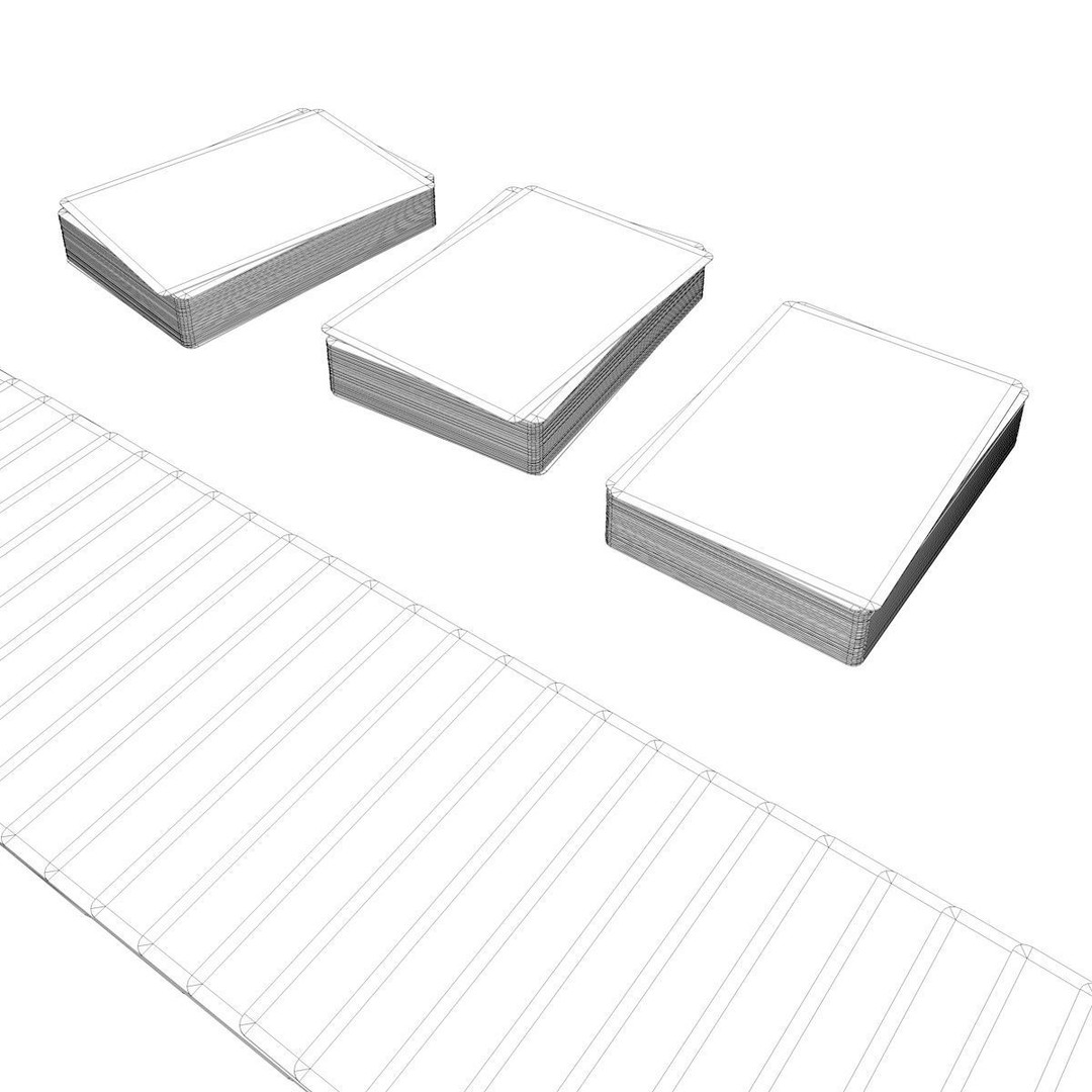 Old Faded Poker Card Deck 3D Model – Low Poly Game Asset, FBX - View 7