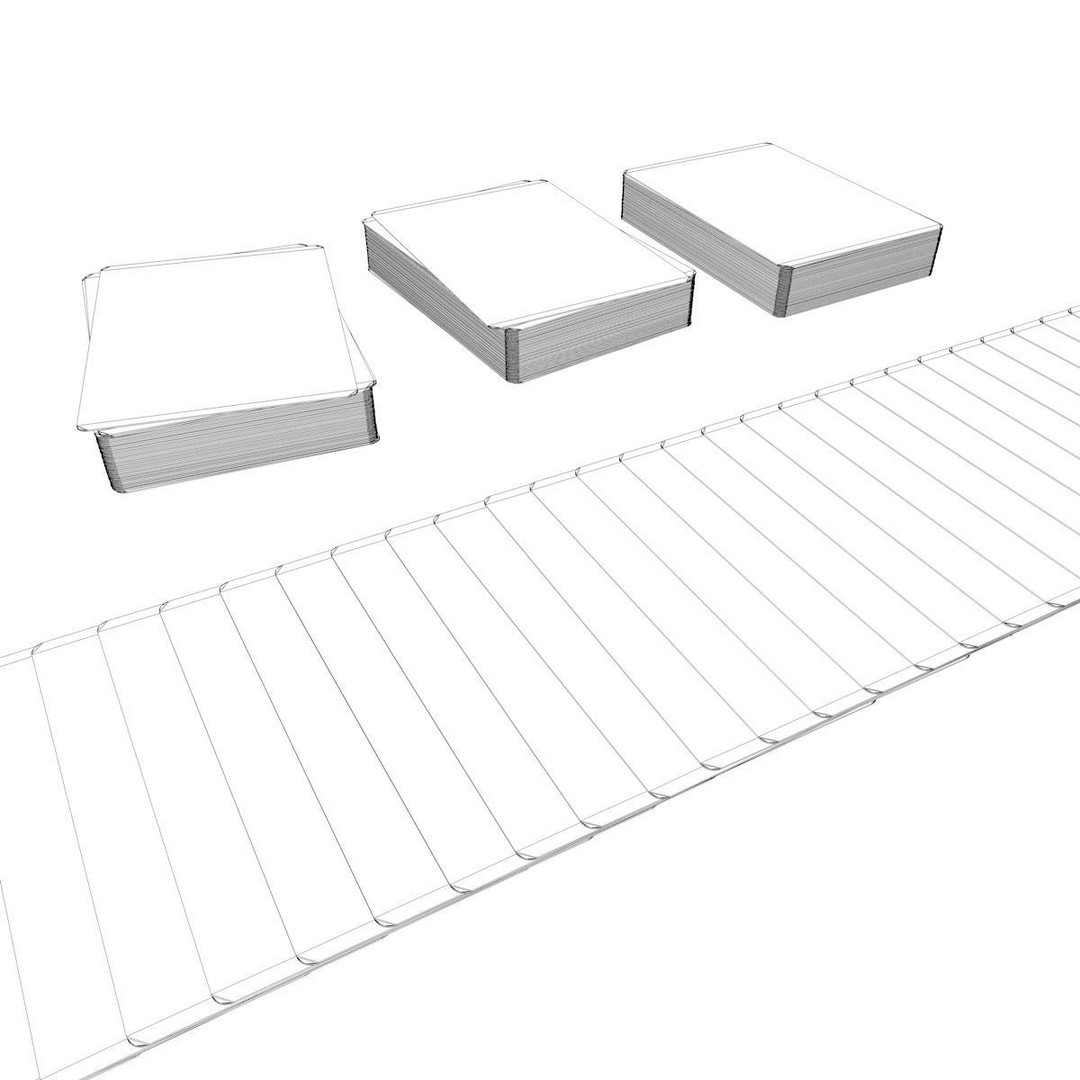 Old Faded Poker Card Deck 3D Model – Low Poly Game Asset, FBX - View 8