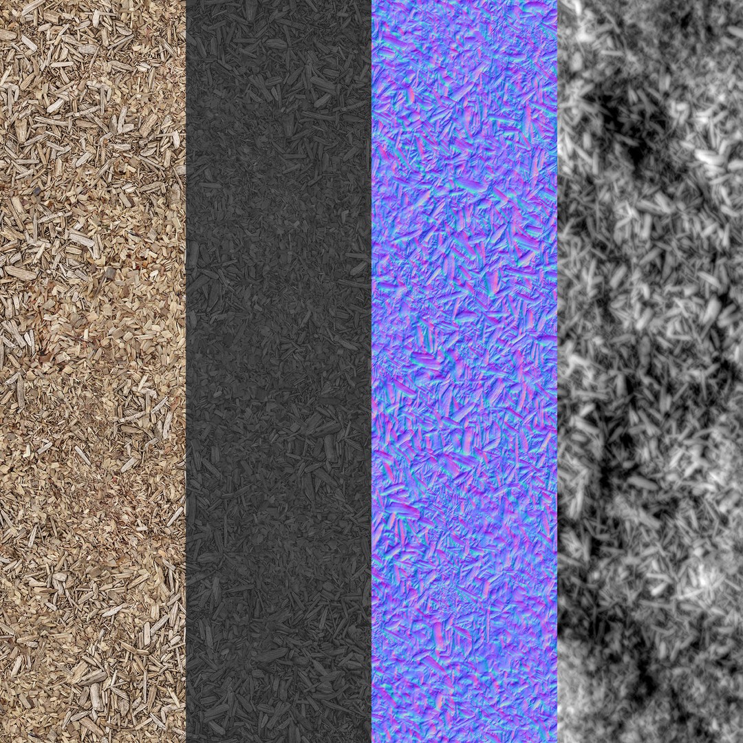 Tree Bark Mulch 3D Model – High Quality Textures, PBR, FBX, OBJ - View 7