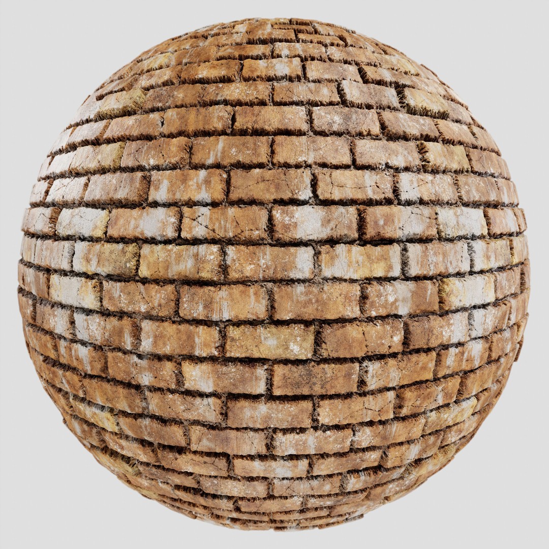 8K PBR Brick Wall Texture 3D Model – Seamless Architectural Textures, FBX