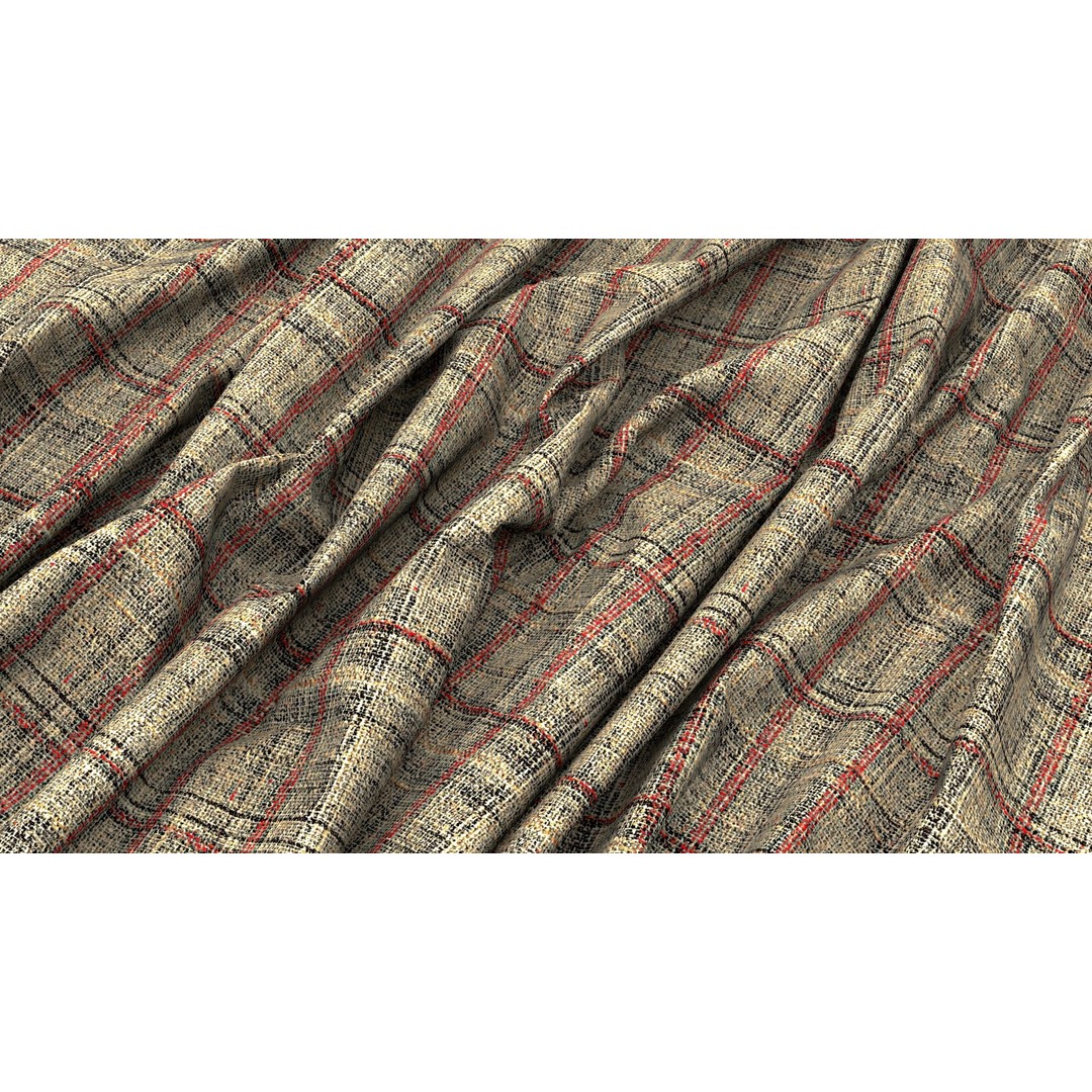 Plaid Fabric 3D Model – 4K Seamless PBR Textures for Design