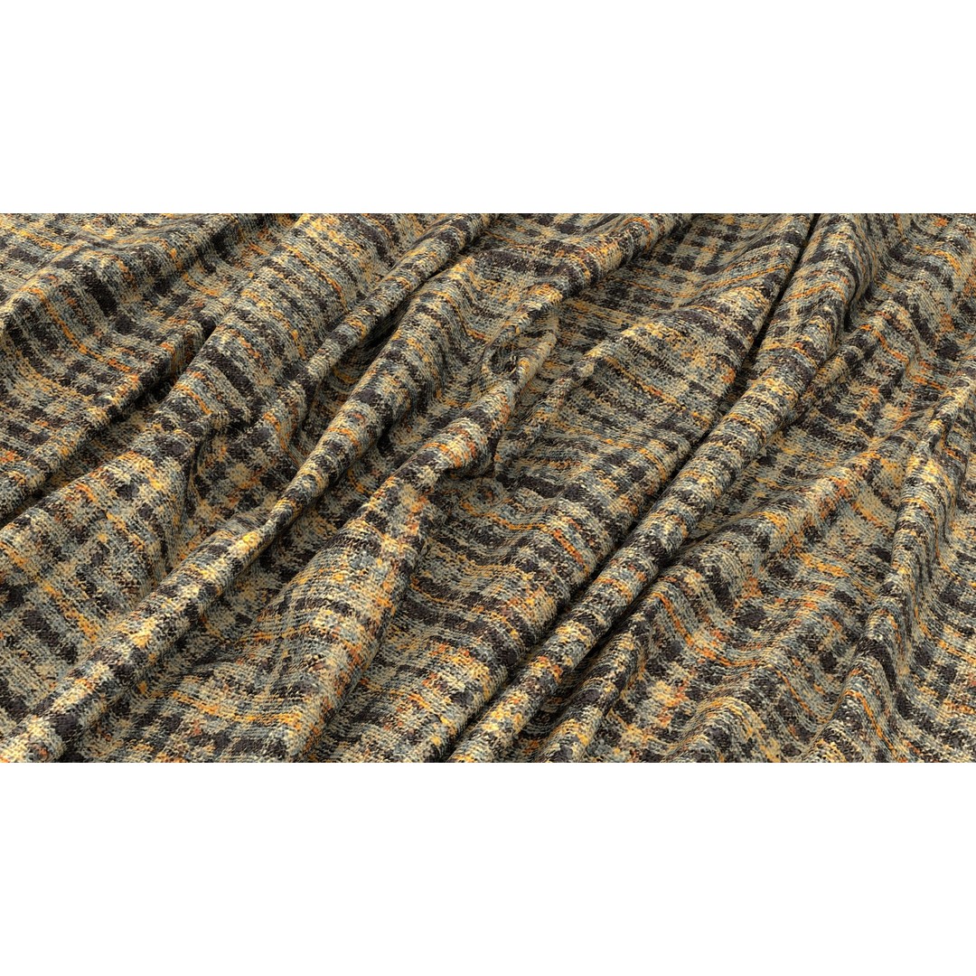 Plaid Fabric 3D Model – 4K Seamless PBR Textures for Design - View 11