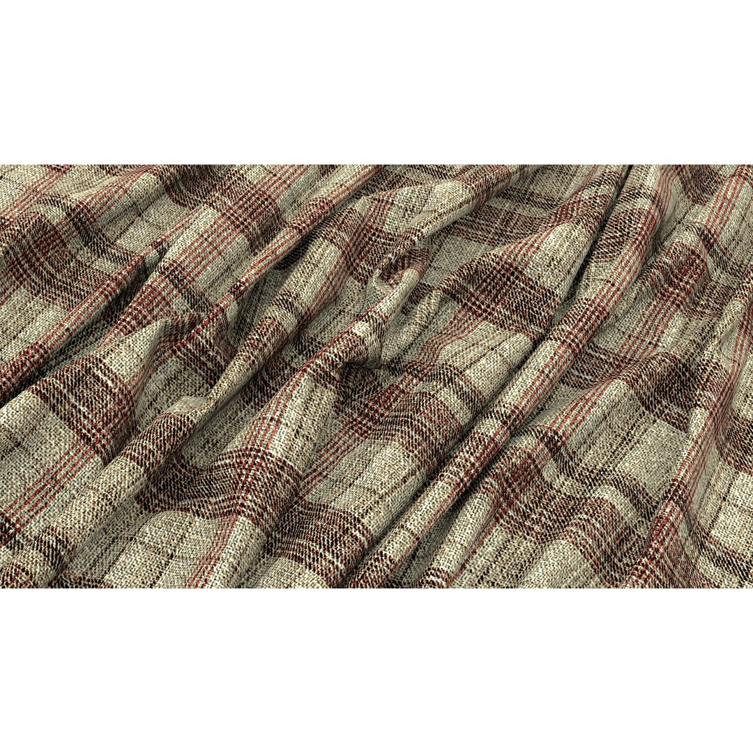 Plaid Fabric 3D Model – 4K Seamless PBR Textures for Design - View 7