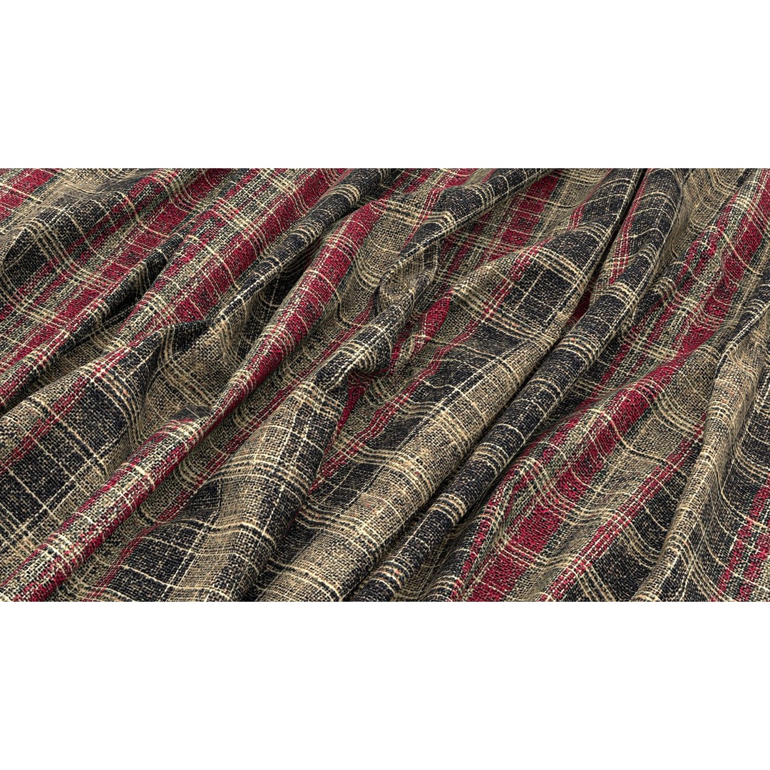 Plaid Fabric 3D Model – 4K Seamless PBR Textures for Design - View 8