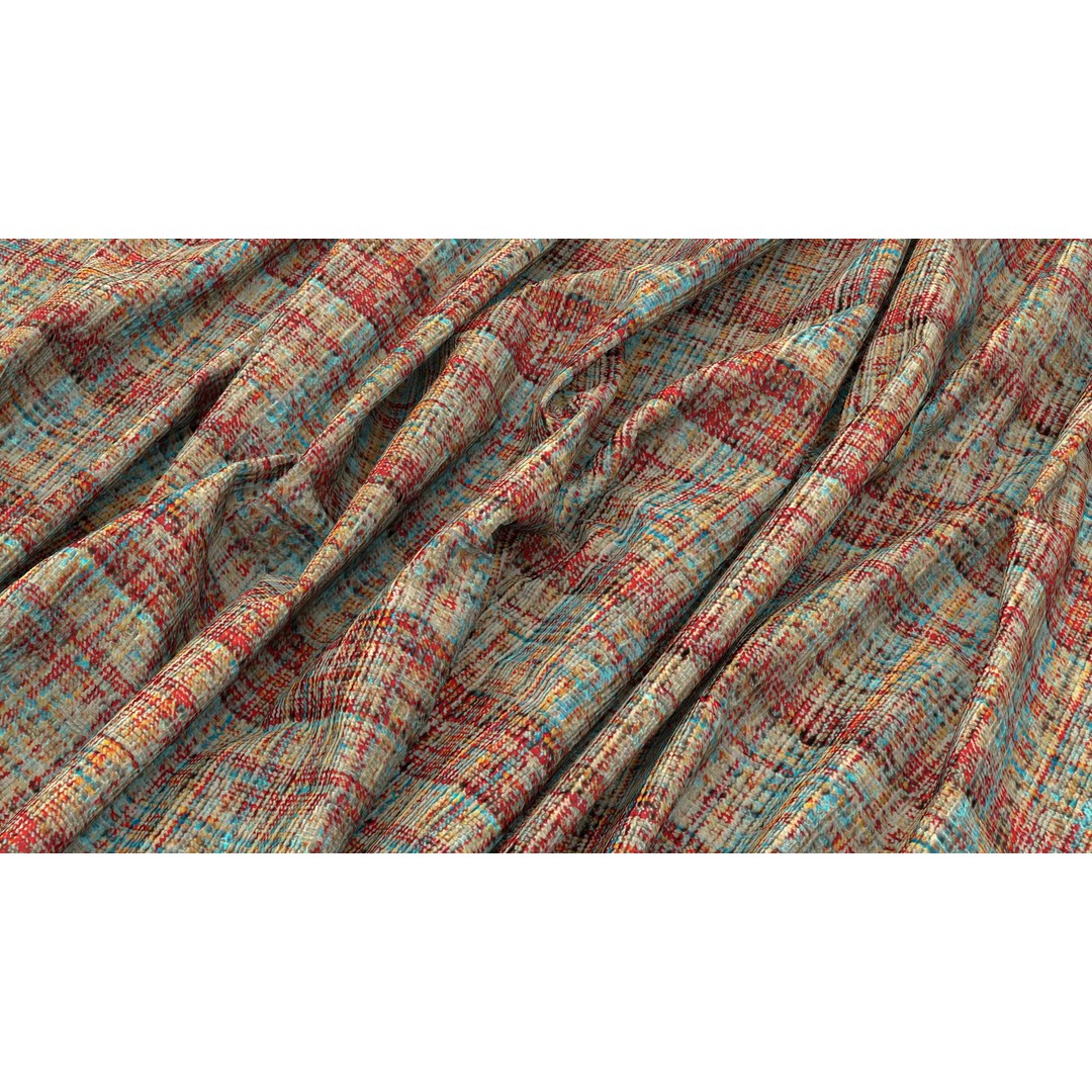 Plaid Fabric 3D Model – 4K Seamless PBR Textures for Design - View 9
