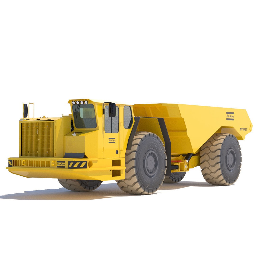 Underground Mining Truck 3D Model – High Poly PBR Asset, FBX - View 3