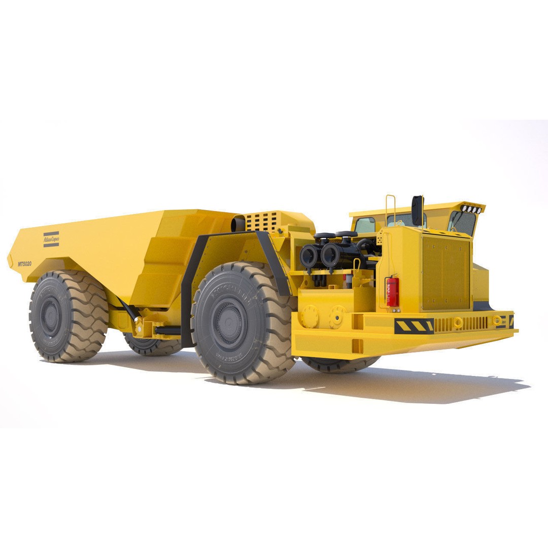 Underground Mining Truck 3D Model – High Poly PBR Asset, FBX - View 4