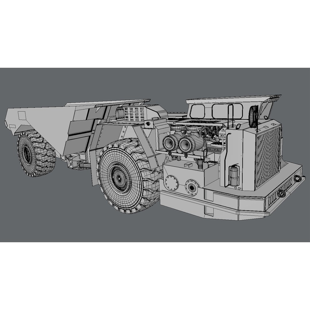Underground Mining Truck 3D Model – High Poly PBR Asset, FBX - View 7