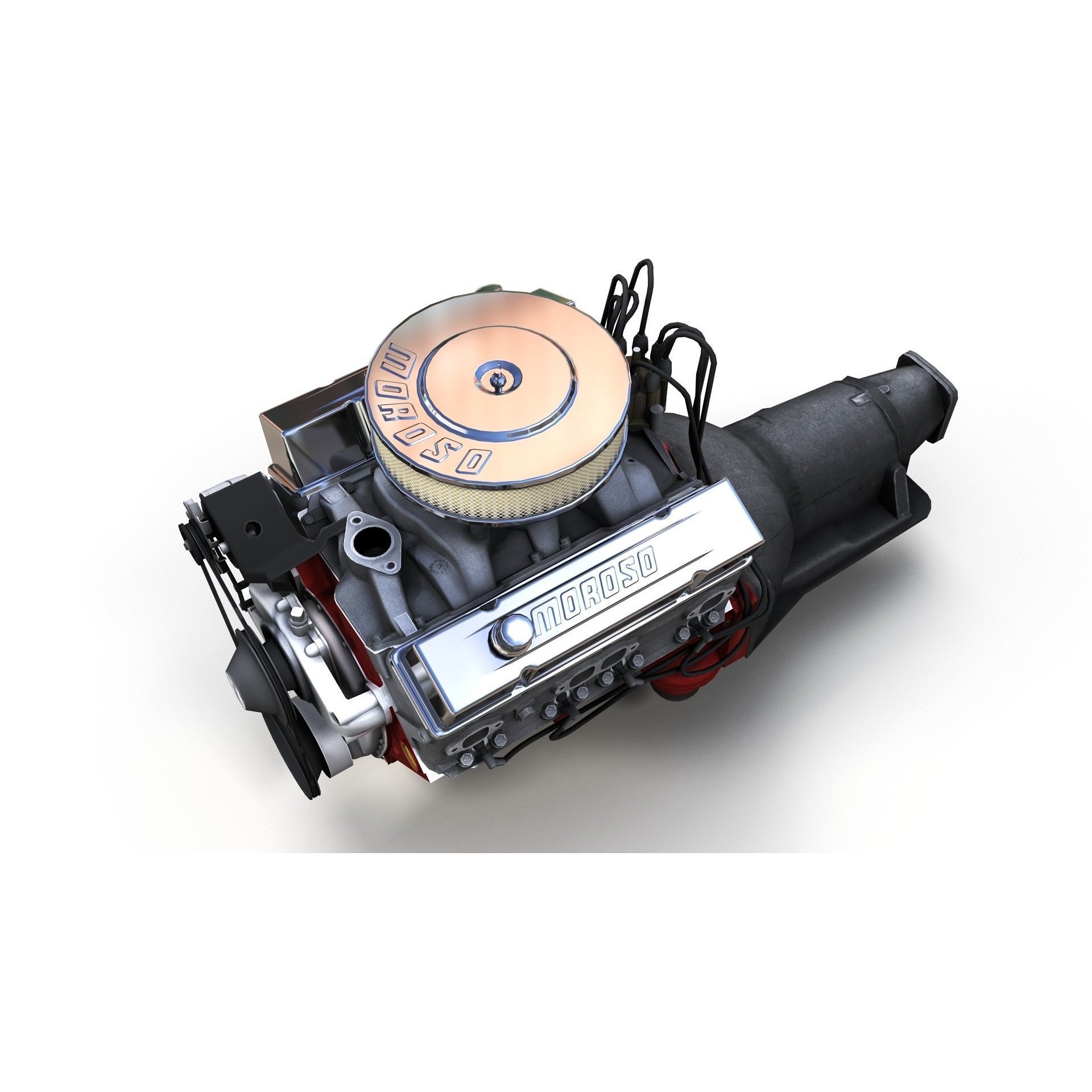 V8 HotRod Engine - Low-Poly Game-Ready 3D Model - View 18