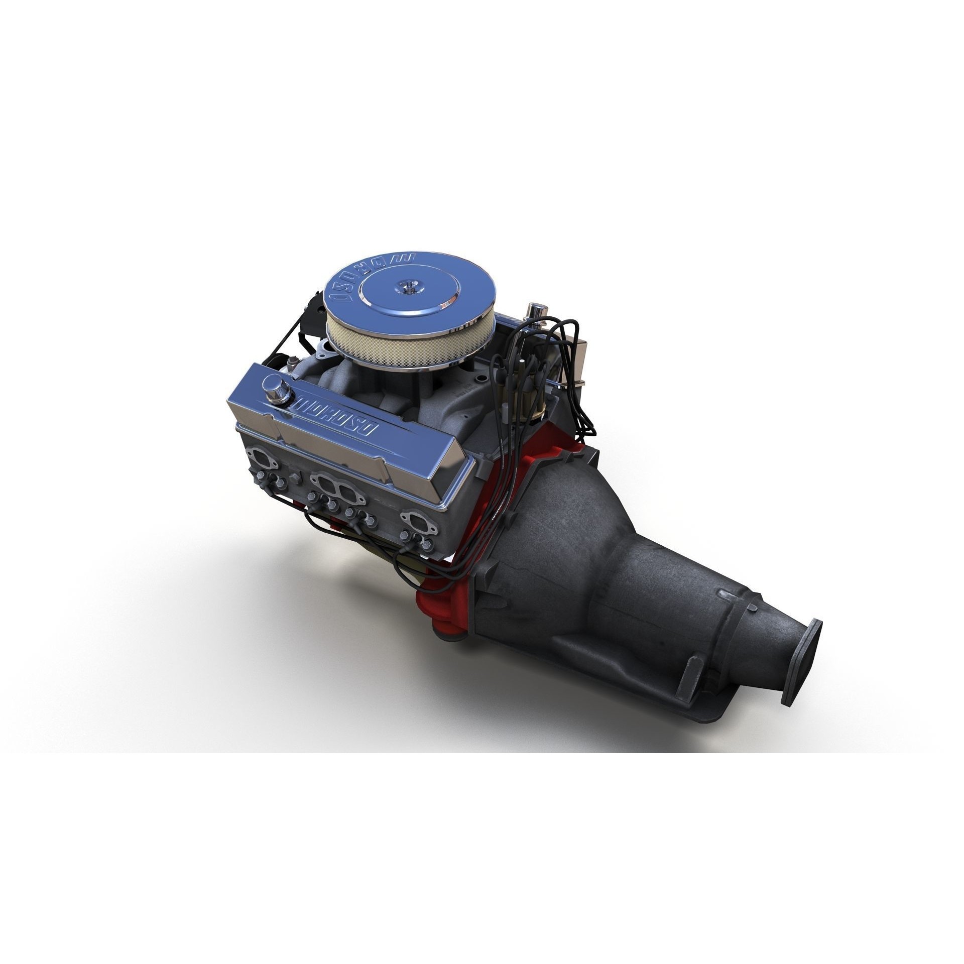 V8 HotRod Engine - Low-Poly Game-Ready 3D Model - View 19