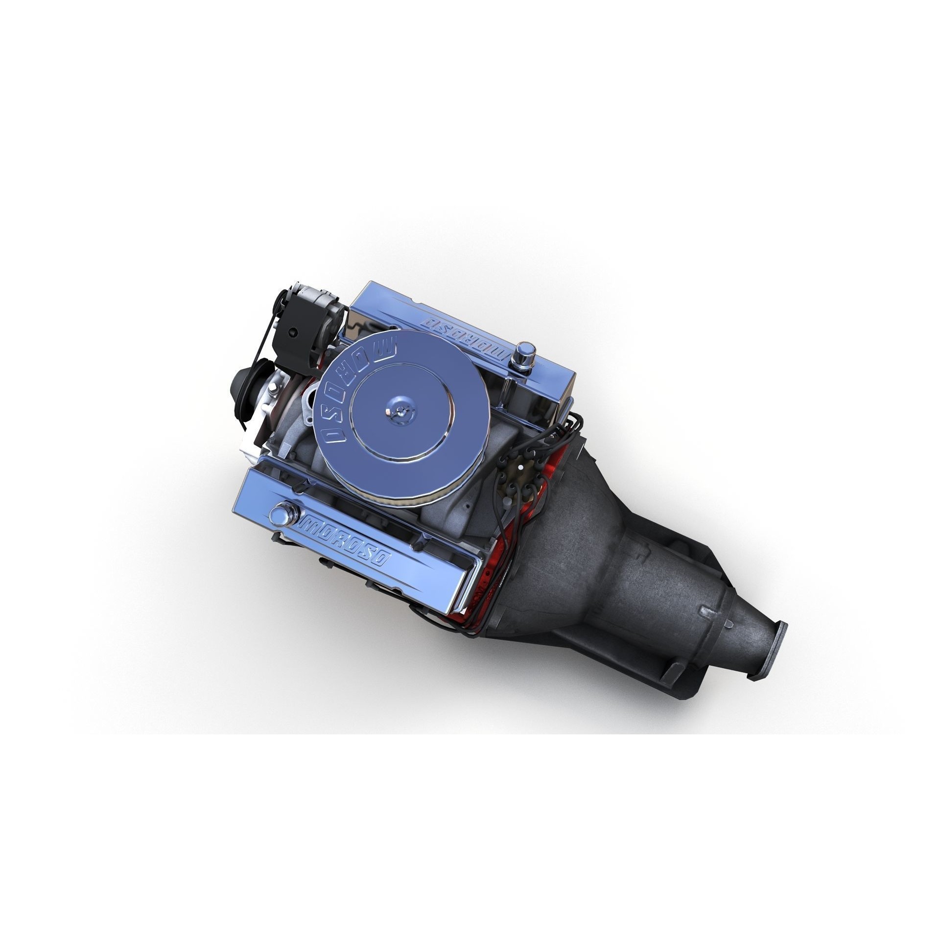 V8 HotRod Engine - Low-Poly Game-Ready 3D Model - View 21