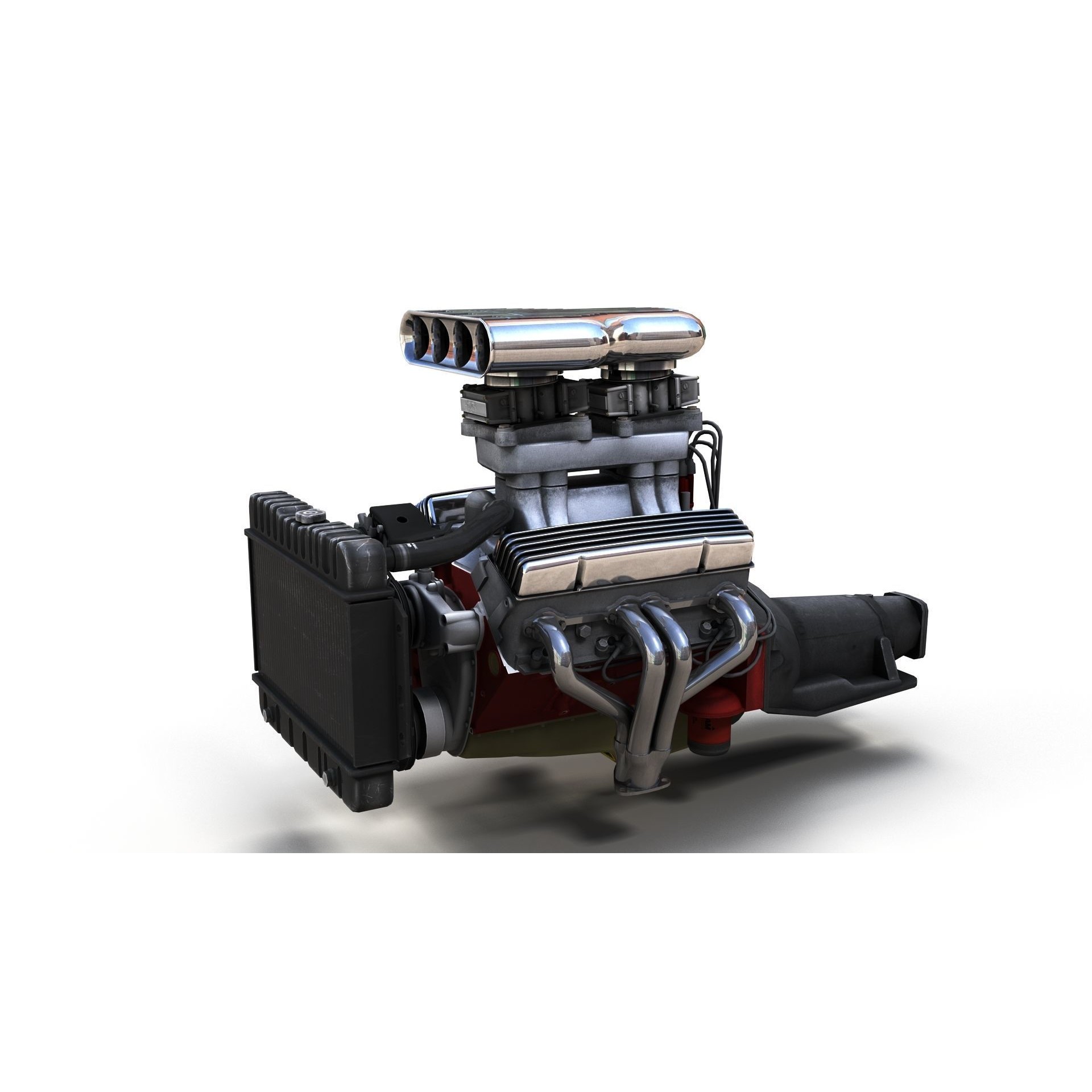 V8 HotRod Engine - Low-Poly Game-Ready 3D Model - View 23