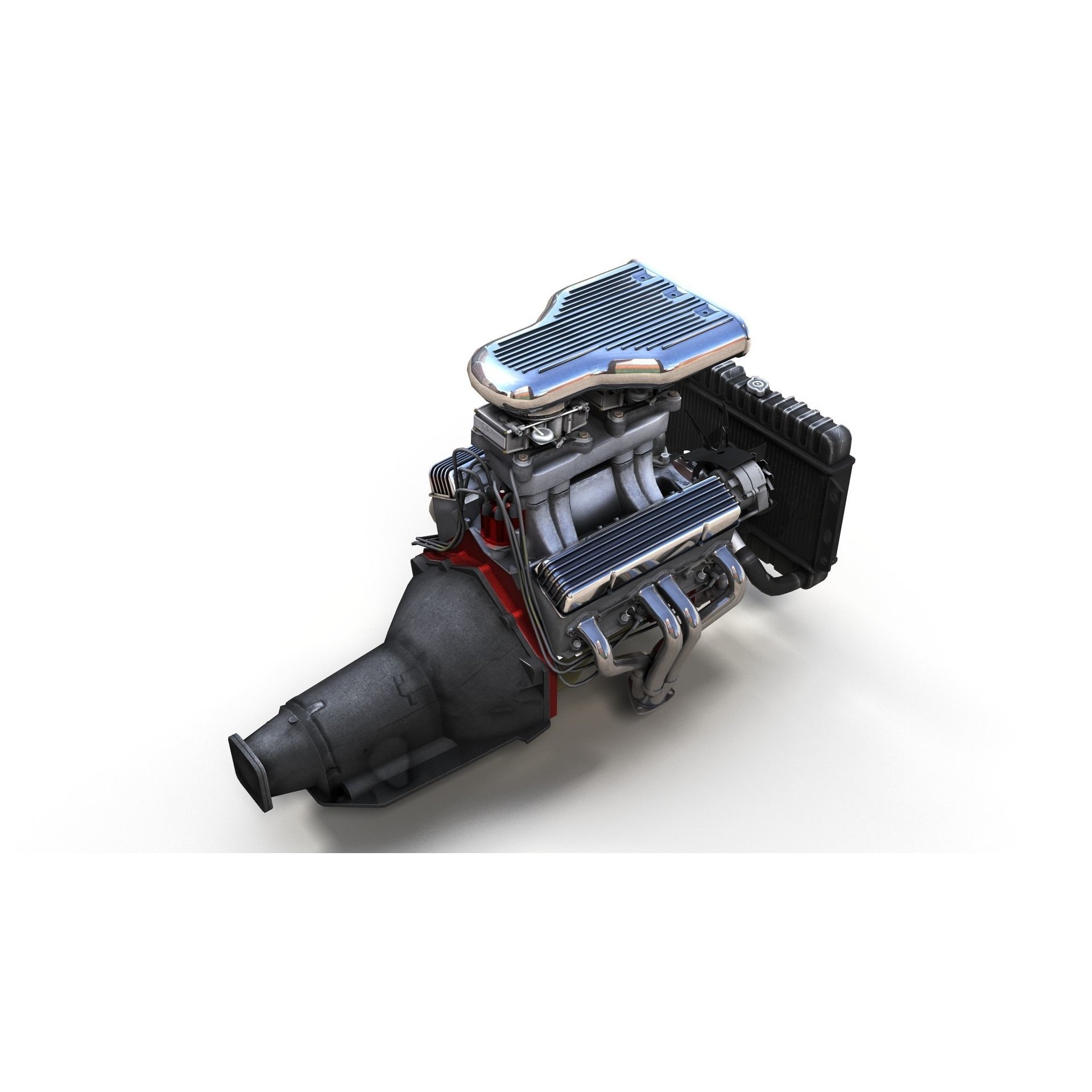V8 HotRod Engine - Low-Poly Game-Ready 3D Model - View 24