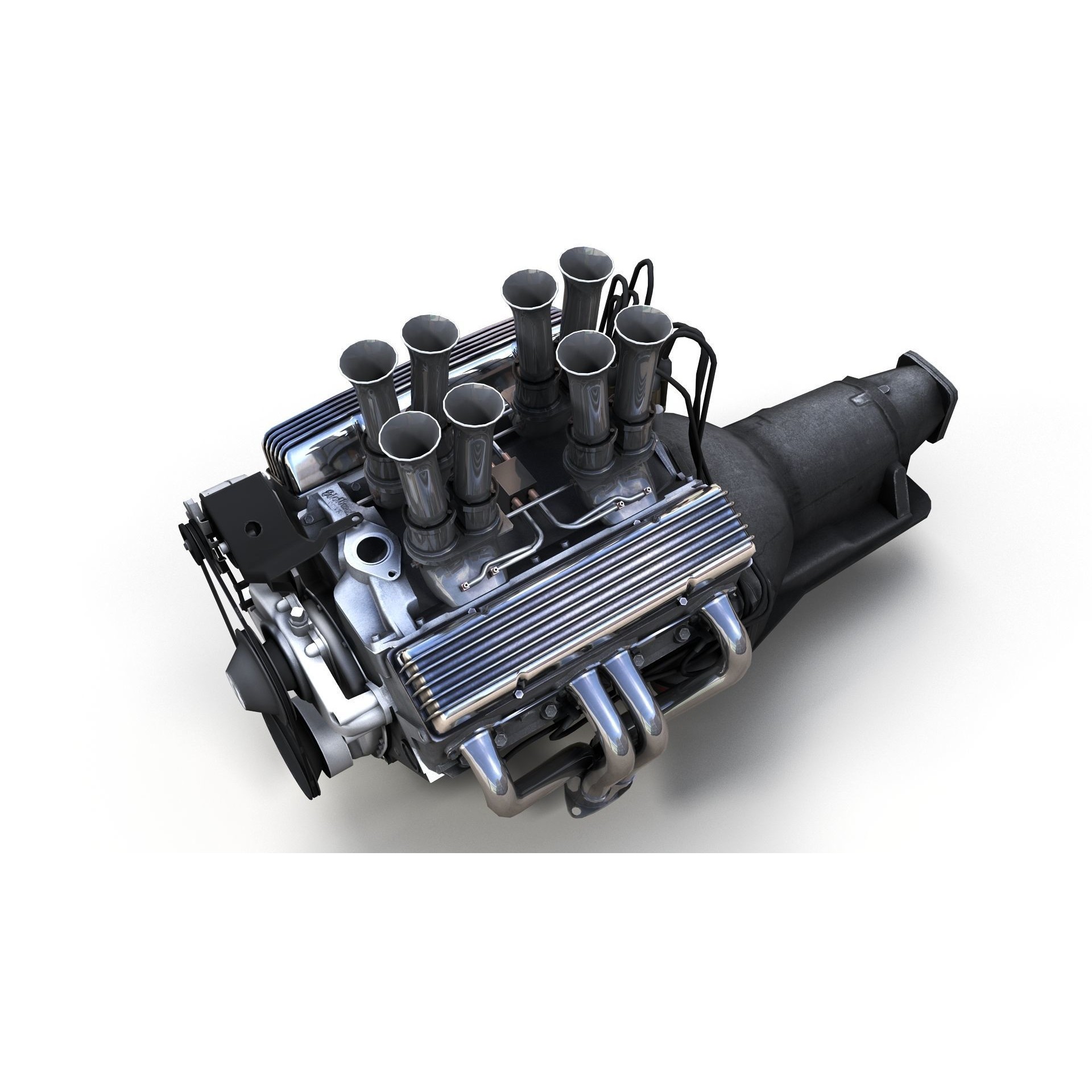 V8 HotRod Engine - Low-Poly Game-Ready 3D Model - View 26