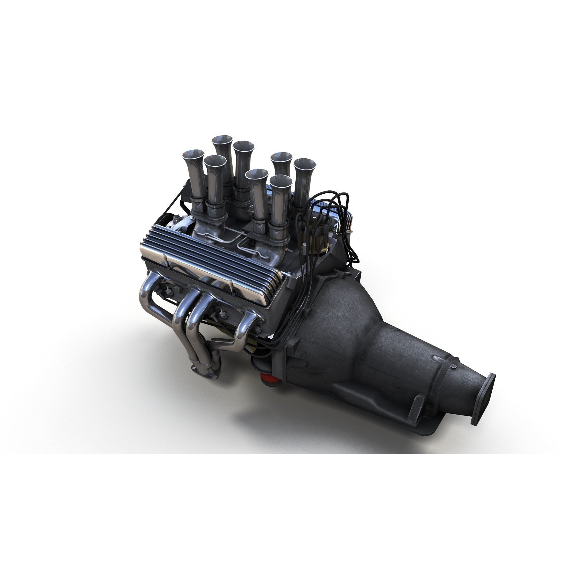 V8 HotRod Engine - Low-Poly Game-Ready 3D Model - View 27
