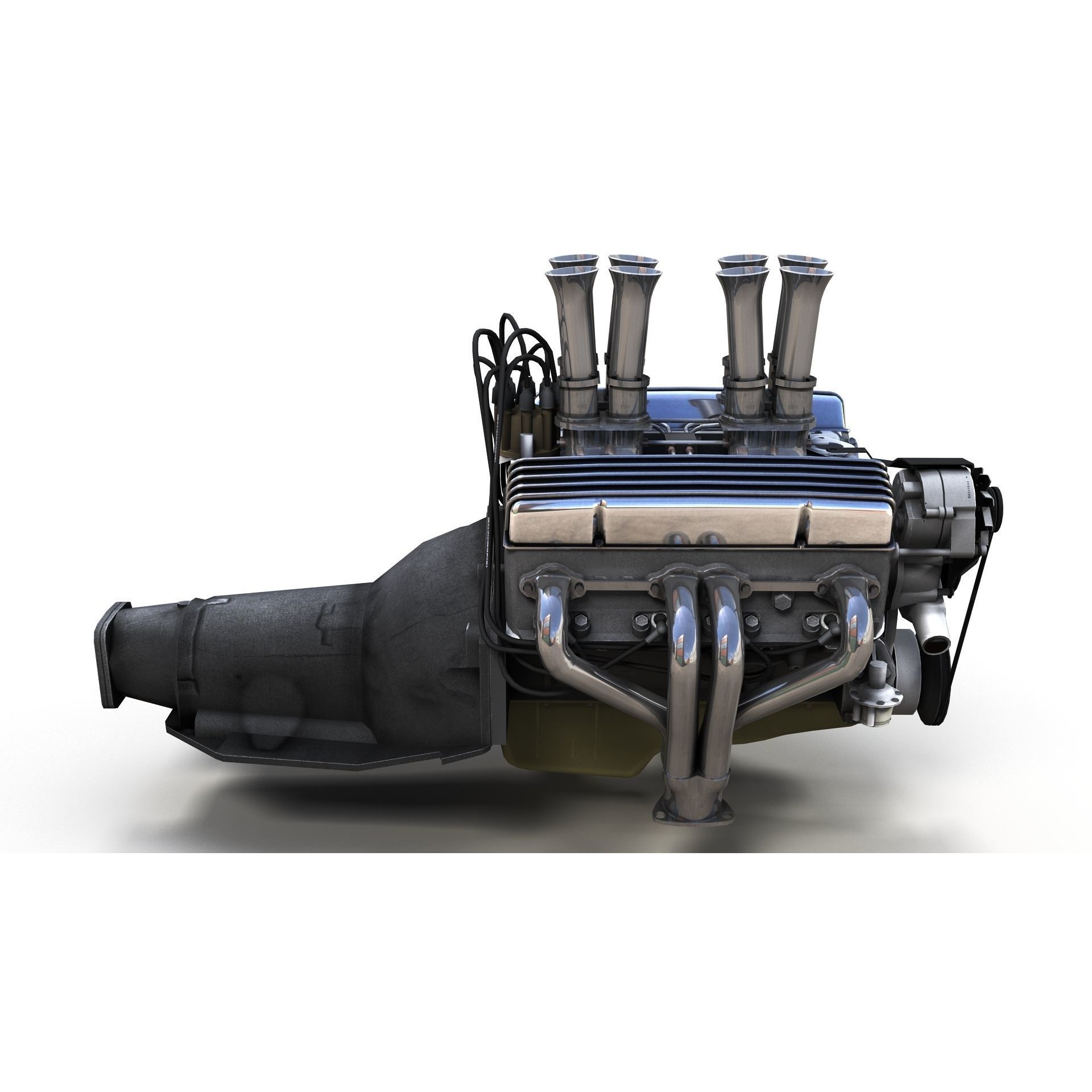 V8 HotRod Engine - Low-Poly Game-Ready 3D Model - View 28