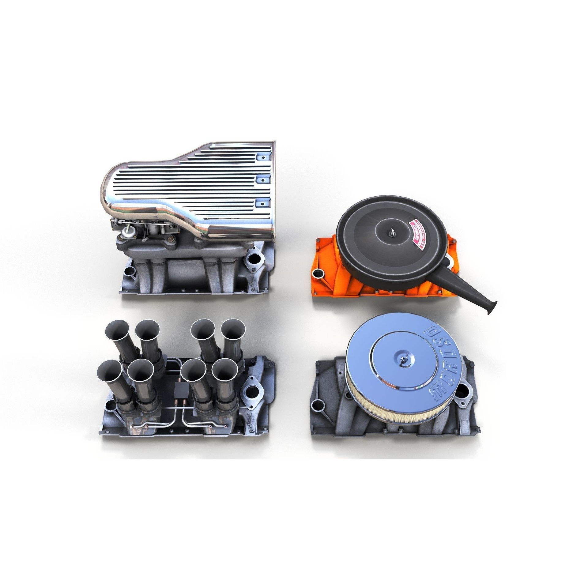 V8 HotRod Engine - Low-Poly Game-Ready 3D Model - View 31