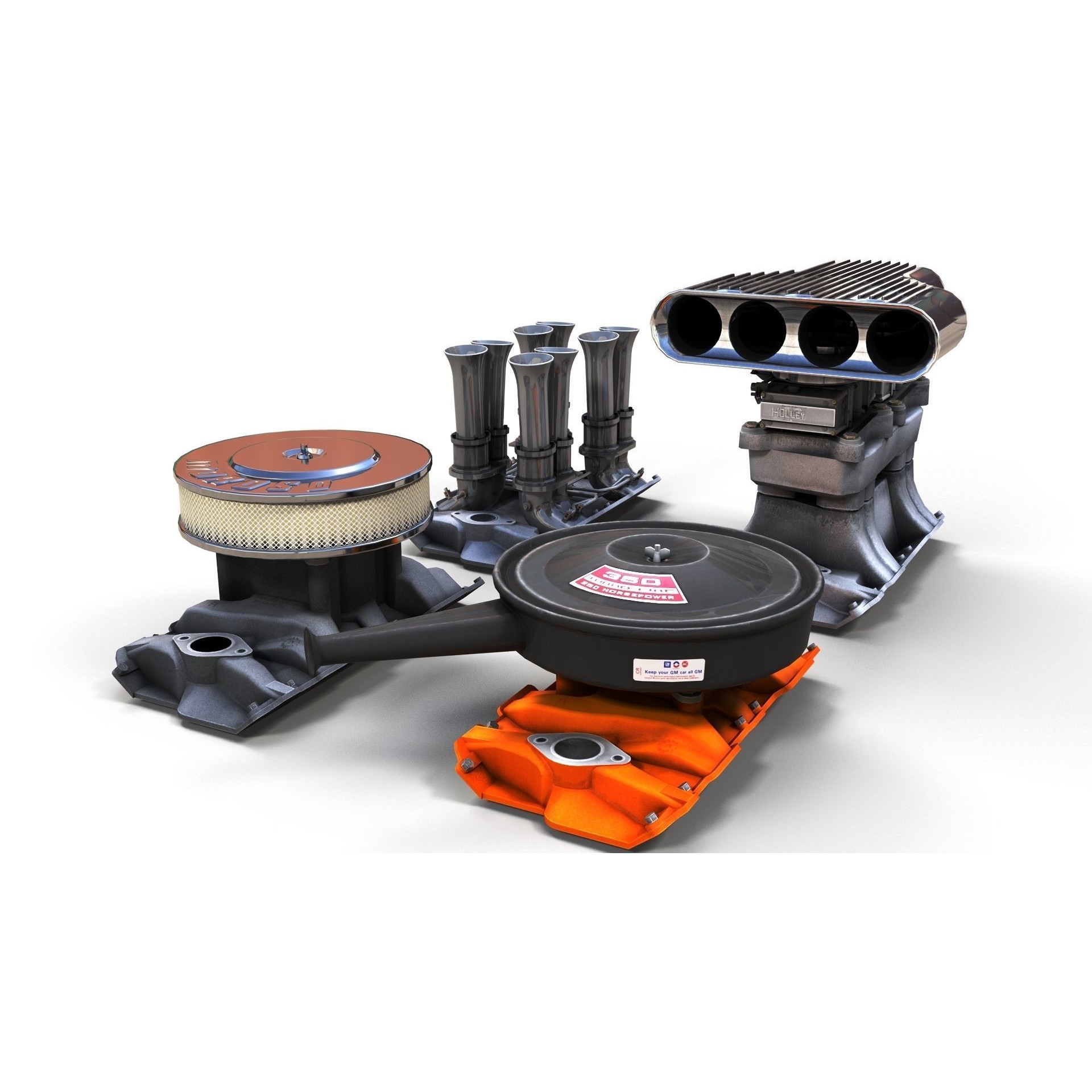 V8 HotRod Engine - Low-Poly Game-Ready 3D Model - View 32