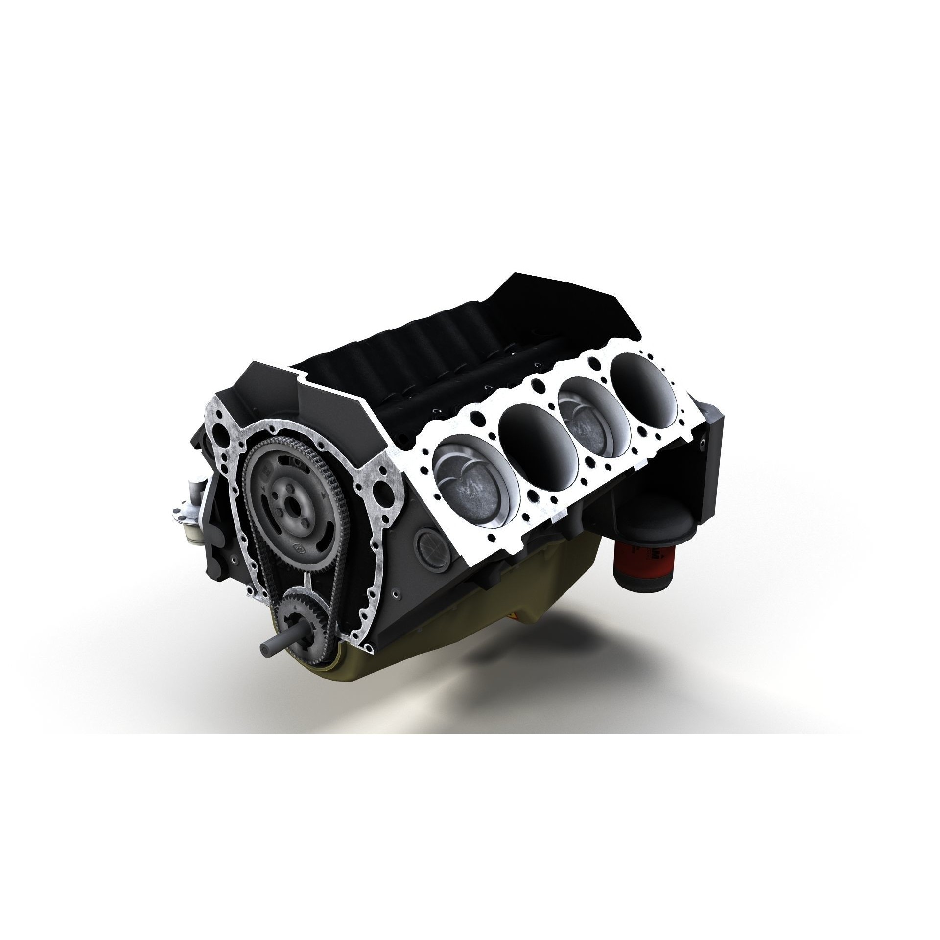 V8 HotRod Engine - Low-Poly Game-Ready 3D Model - View 33