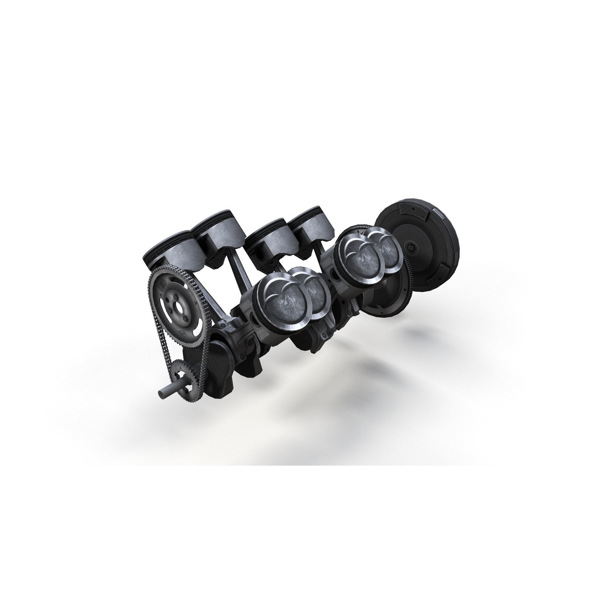 V8 HotRod Engine - Low-Poly Game-Ready 3D Model - View 34