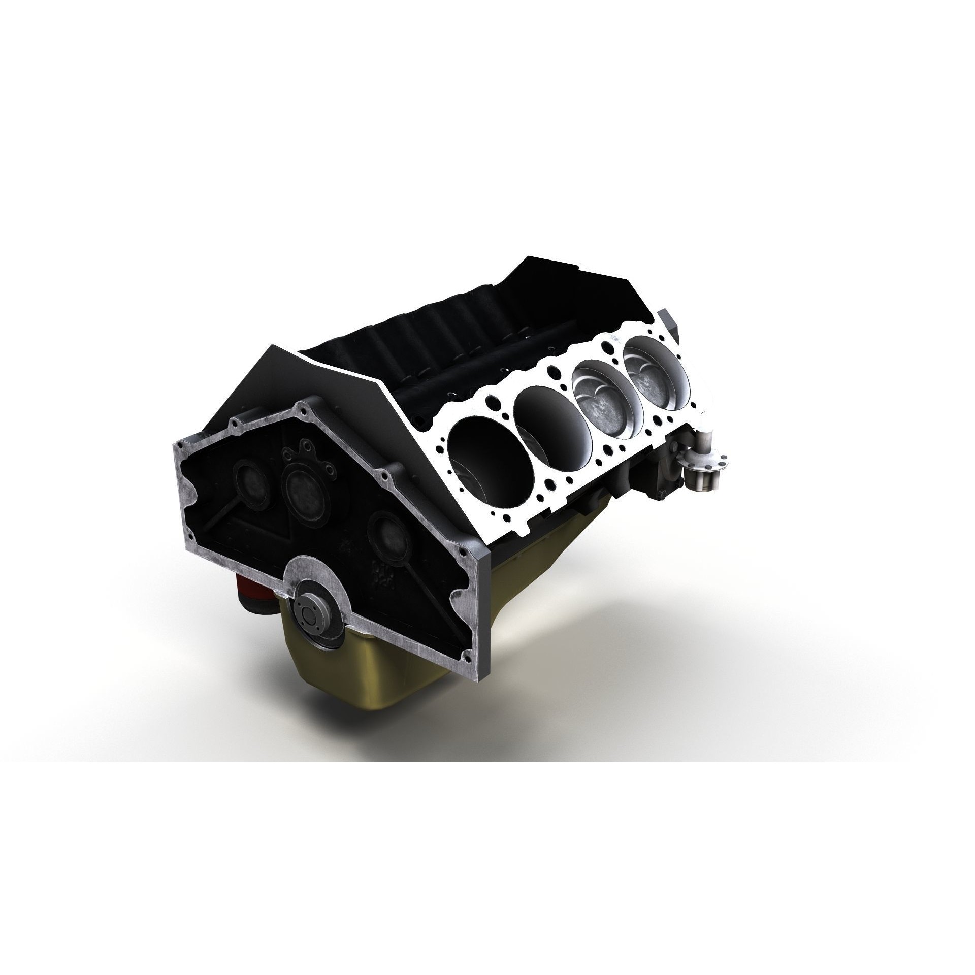 V8 HotRod Engine - Low-Poly Game-Ready 3D Model - View 35