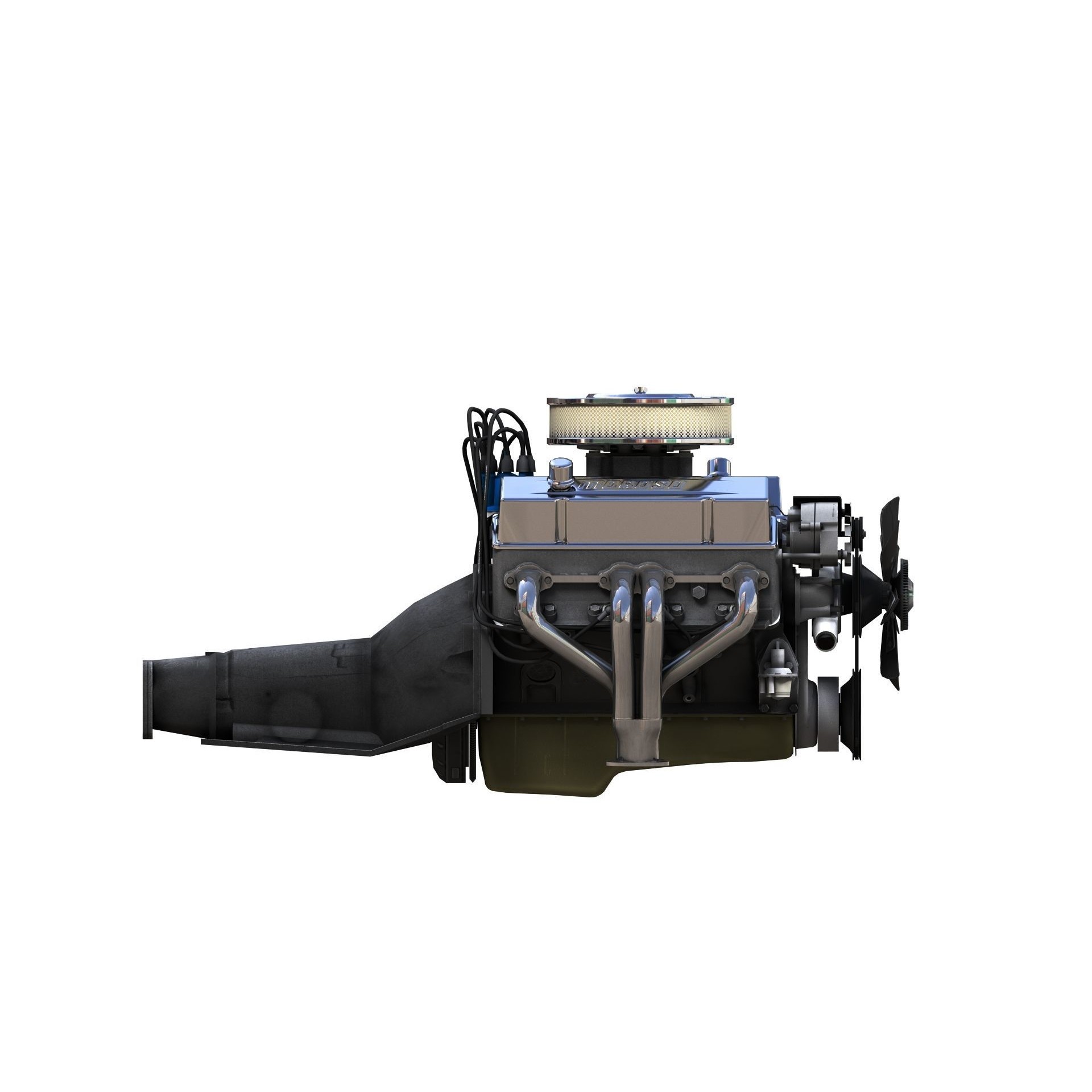 V8 HotRod Engine - Low-Poly Game-Ready 3D Model - View 39