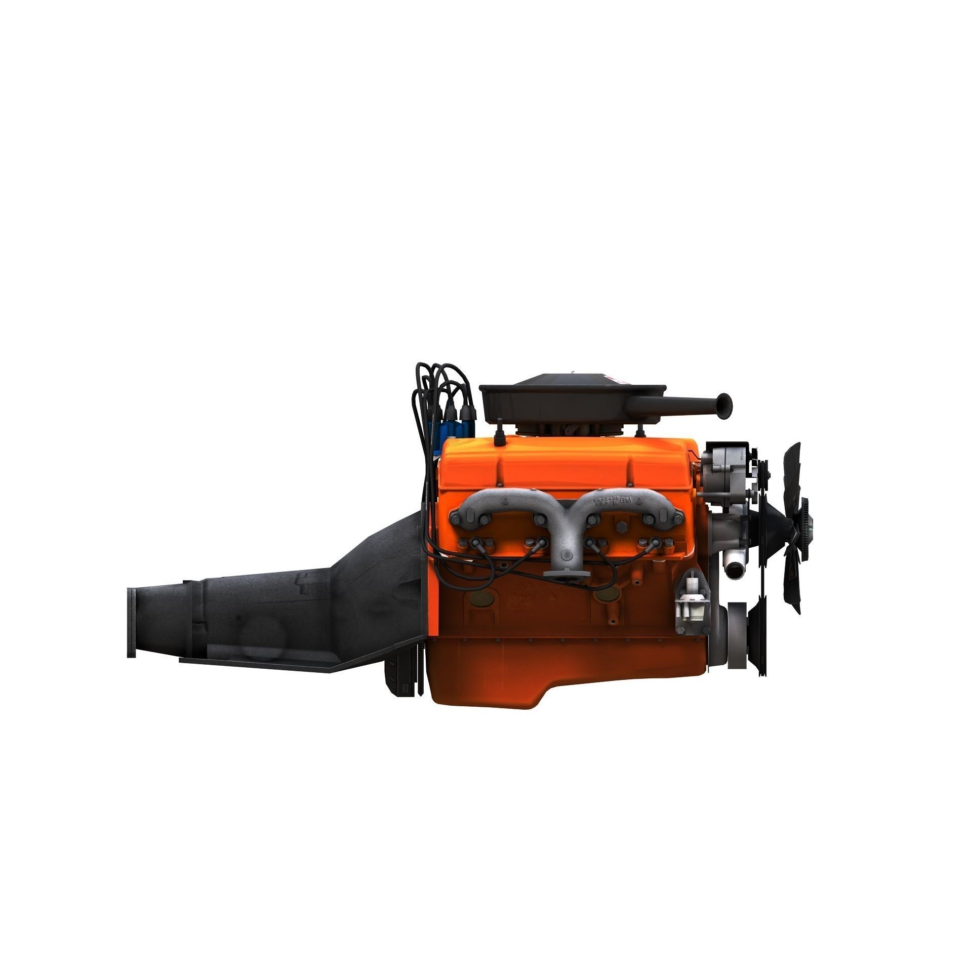 V8 HotRod Engine - Low-Poly Game-Ready 3D Model - View 40