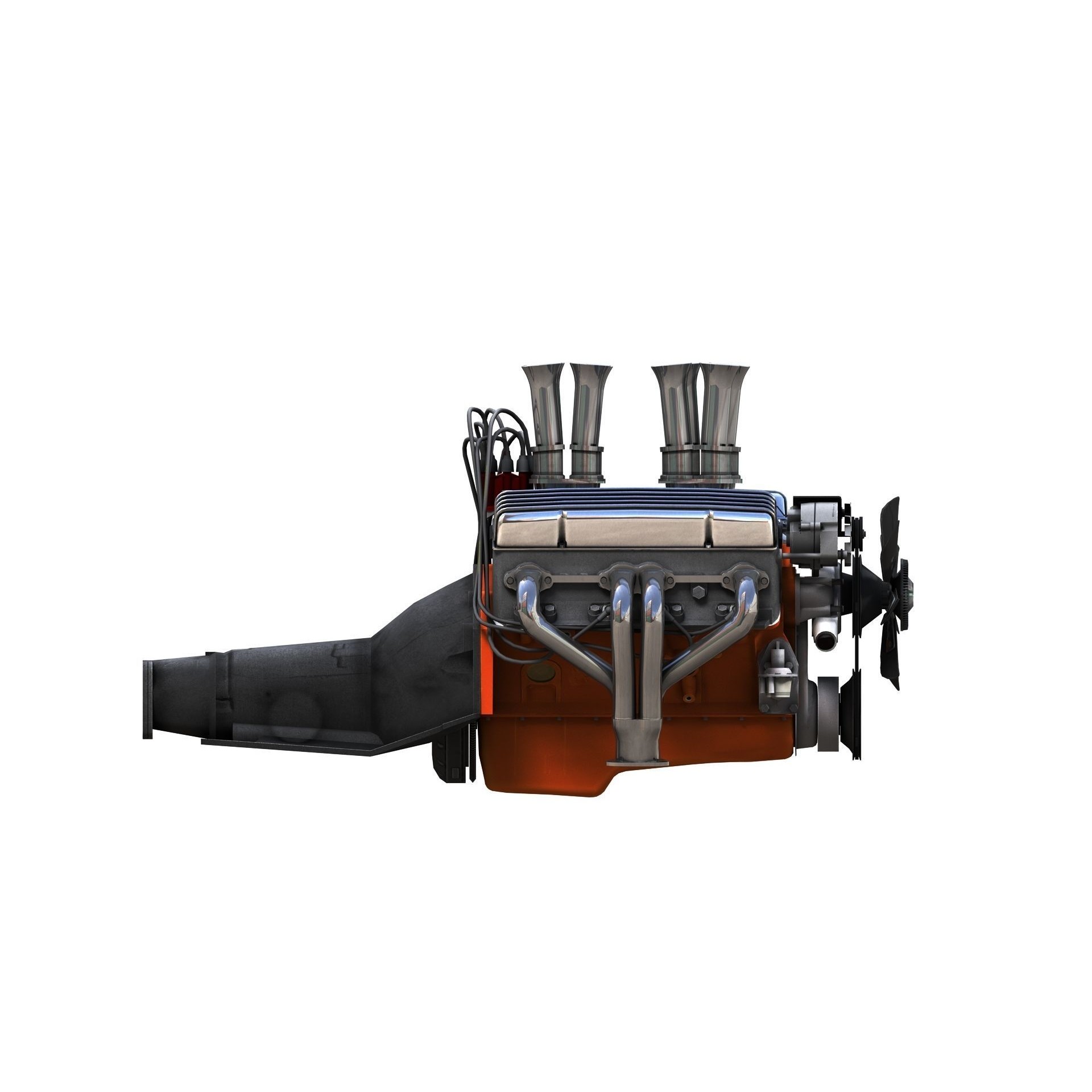 V8 HotRod Engine - Low-Poly Game-Ready 3D Model - View 41