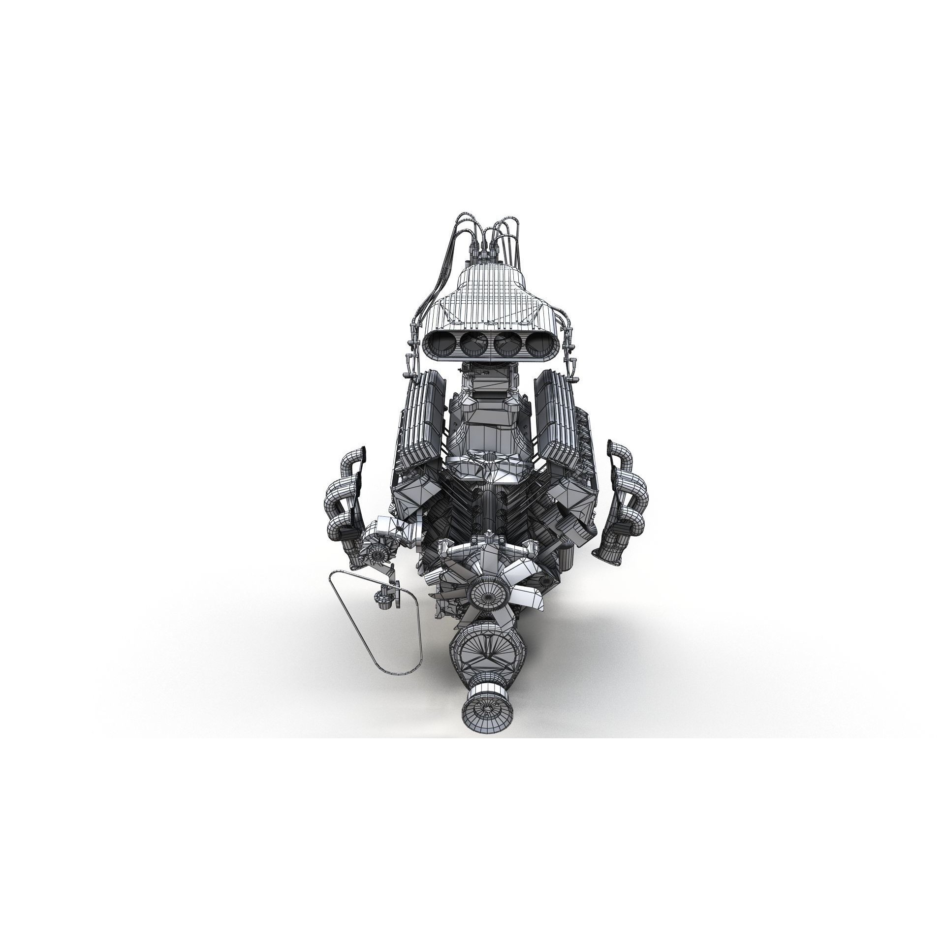 V8 HotRod Engine - Low-Poly Game-Ready 3D Model - View 51