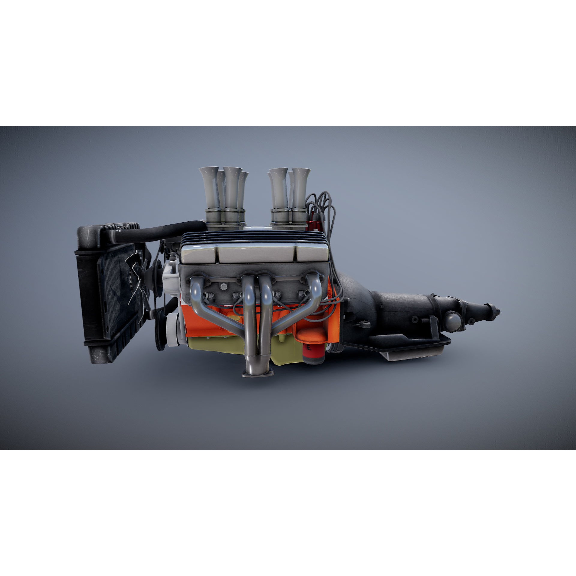 V8 HotRod Engine - Low-Poly Game-Ready 3D Model - View 55