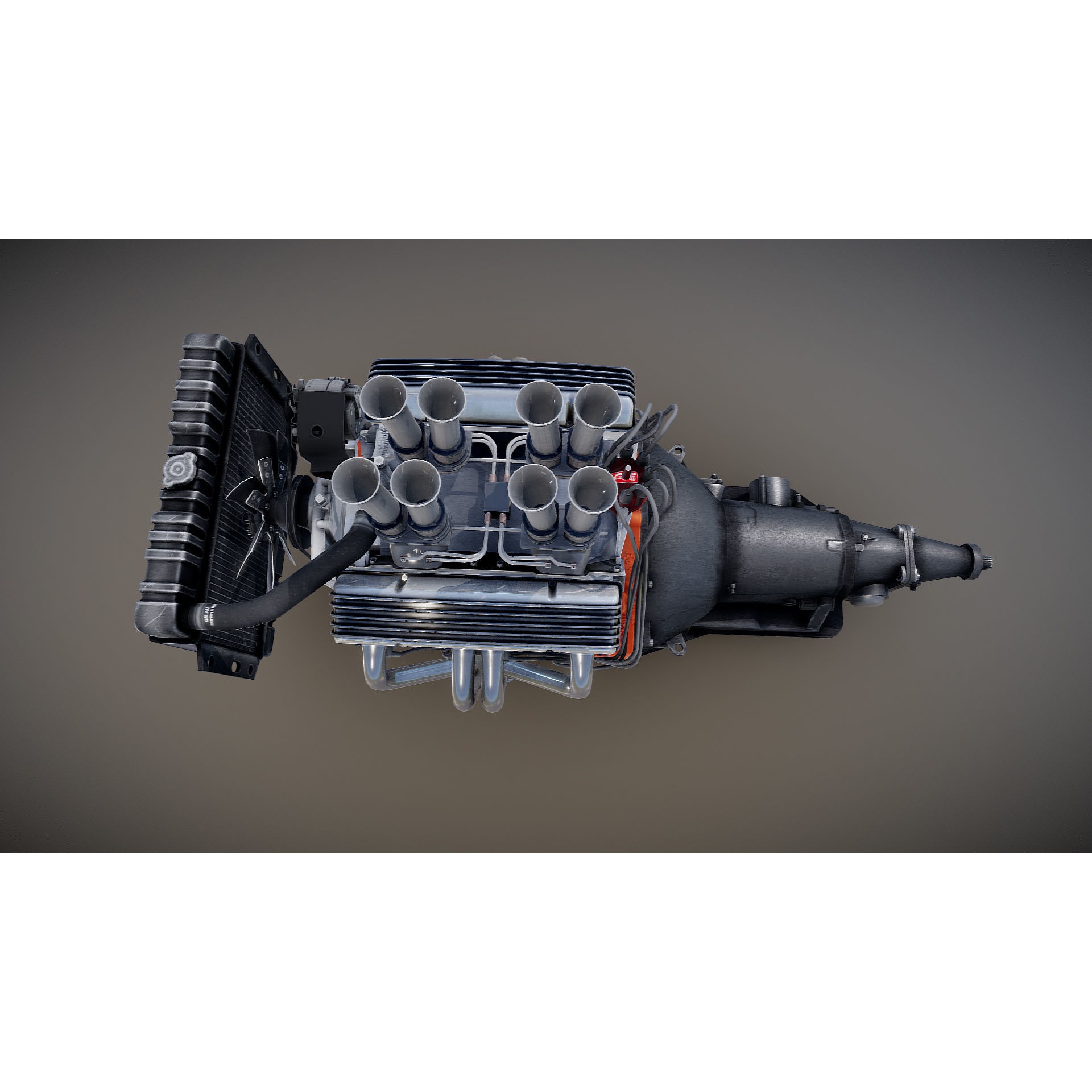 V8 HotRod Engine - Low-Poly Game-Ready 3D Model - View 56