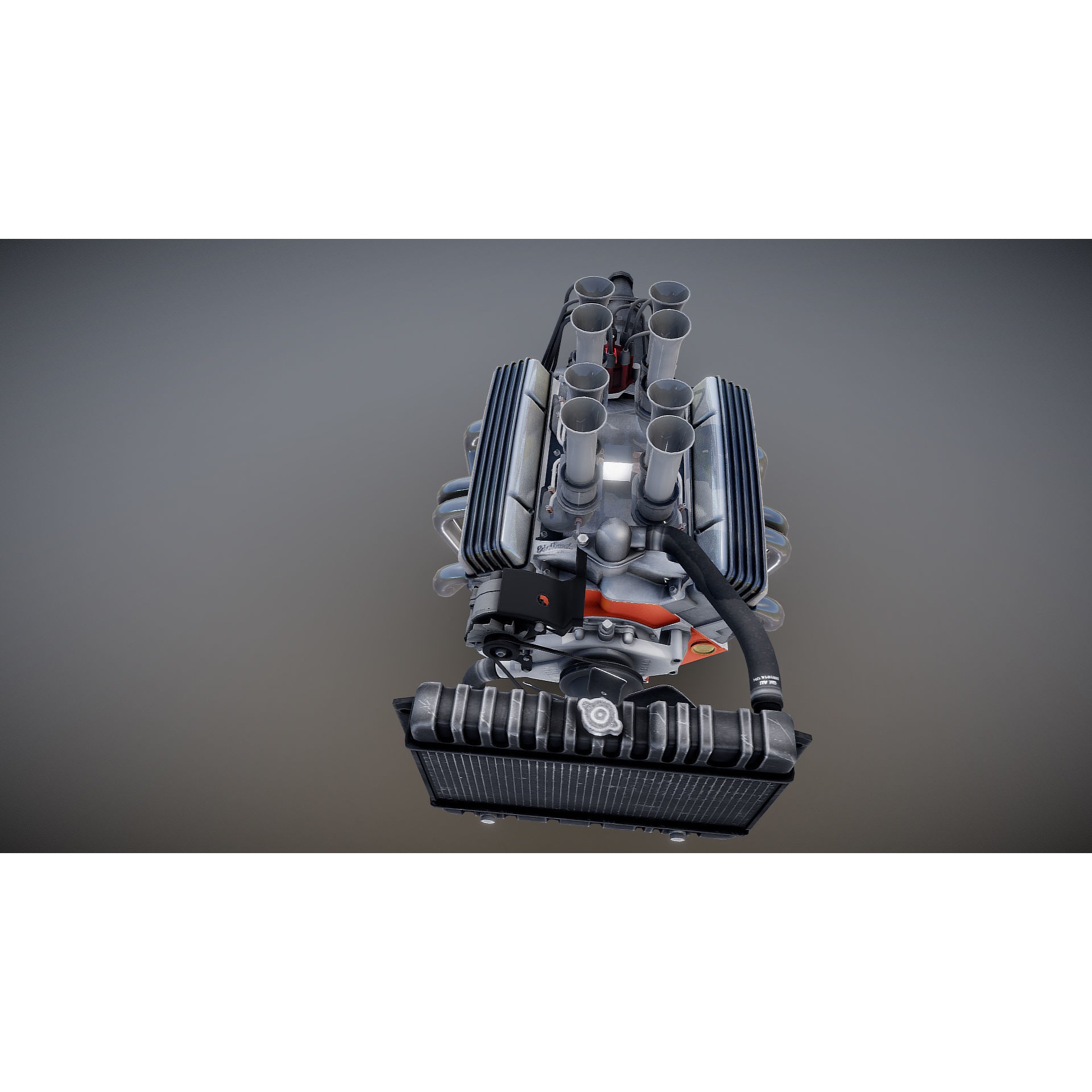 V8 HotRod Engine - Low-Poly Game-Ready 3D Model - View 58